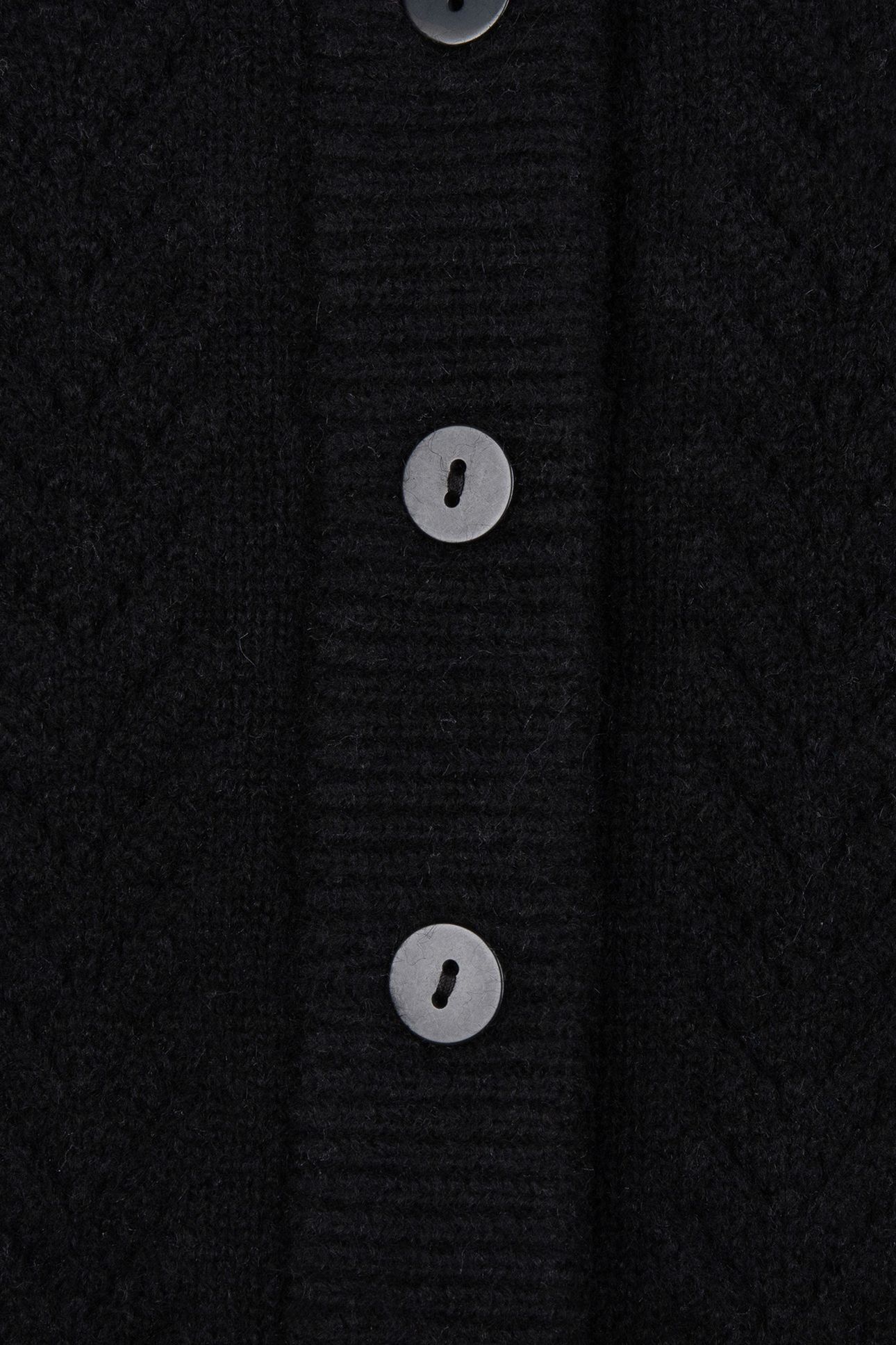 CARDIGAN PUFF SLVE CABLE & AJOUR BLACK 10