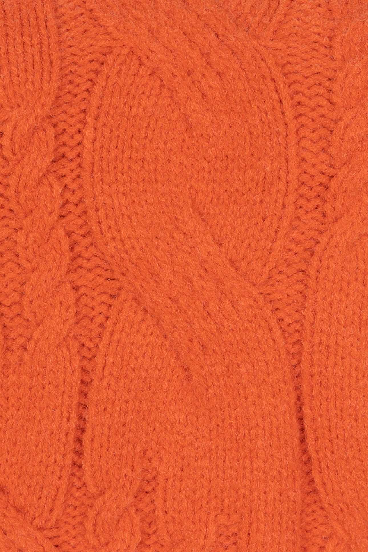 SWEATER CABLES V-NECK RED CLAY 7