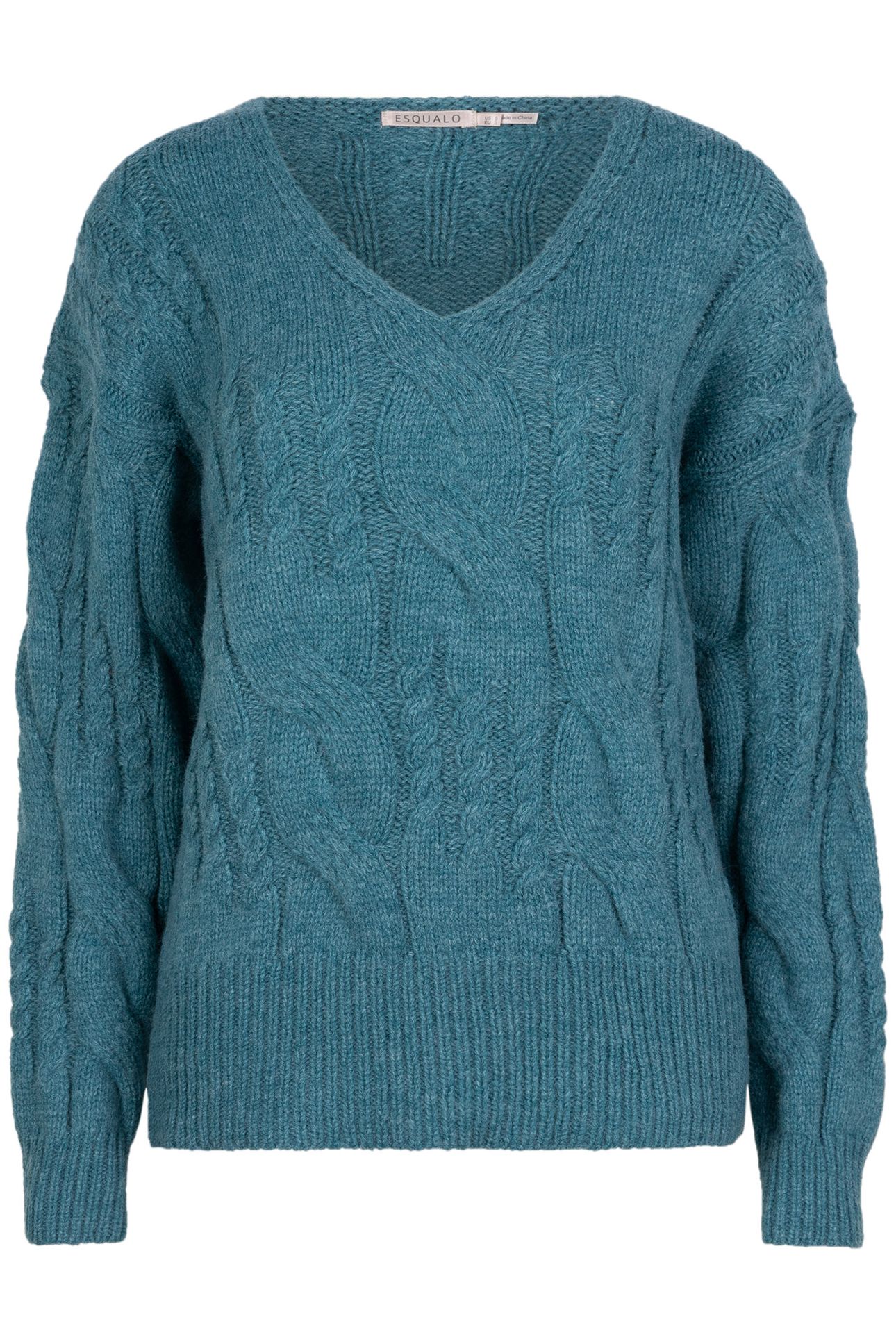 SWEATER CABLES V-NECK GALAXY BLUE 5