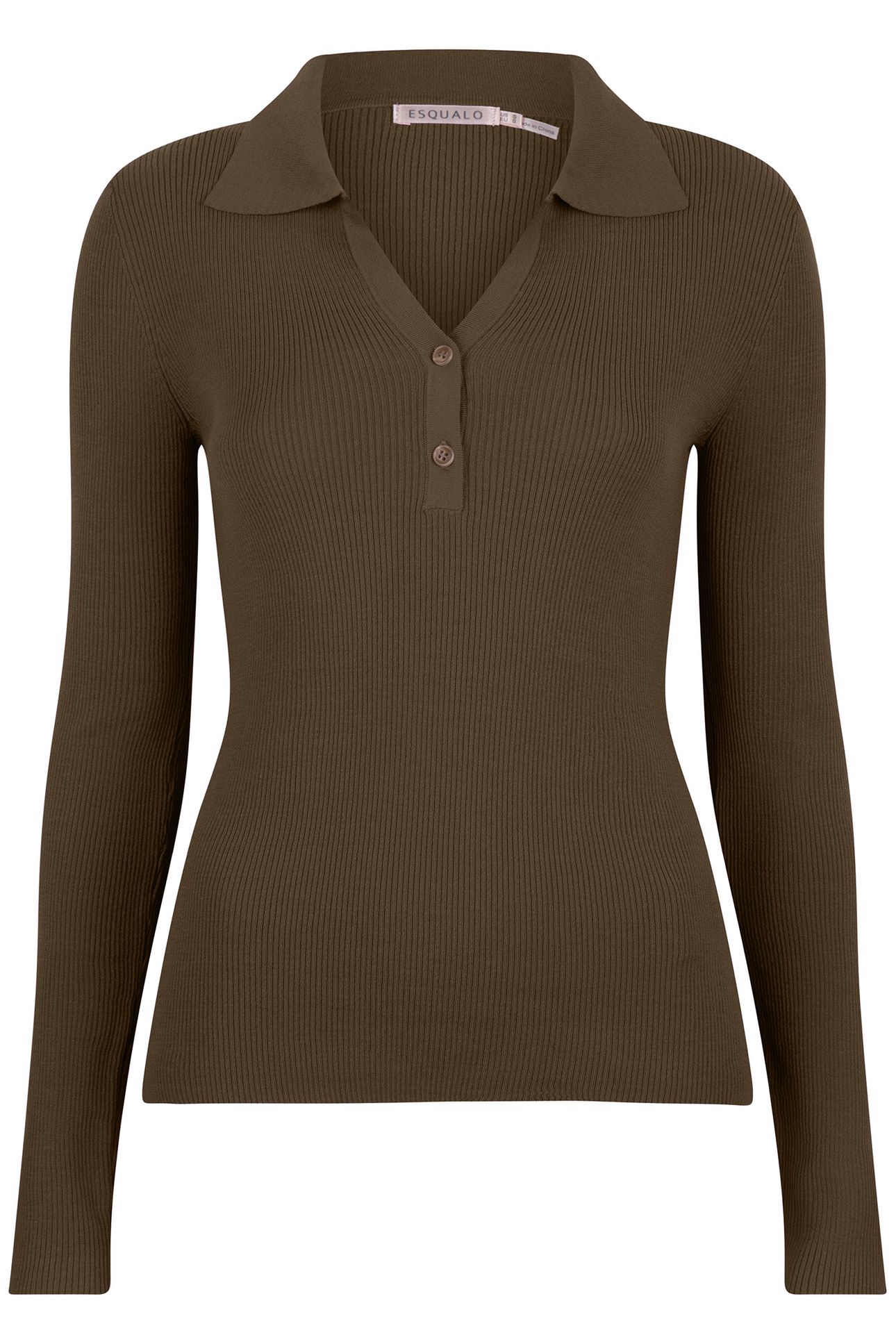 SWEATER POLO COLLAR LONG SLVE ARMY GREEN 3