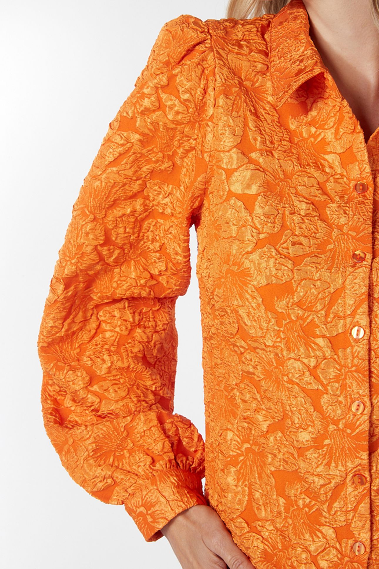 BLOUSE BASIC FLOWER JACQUARD PUMPKIN 8
