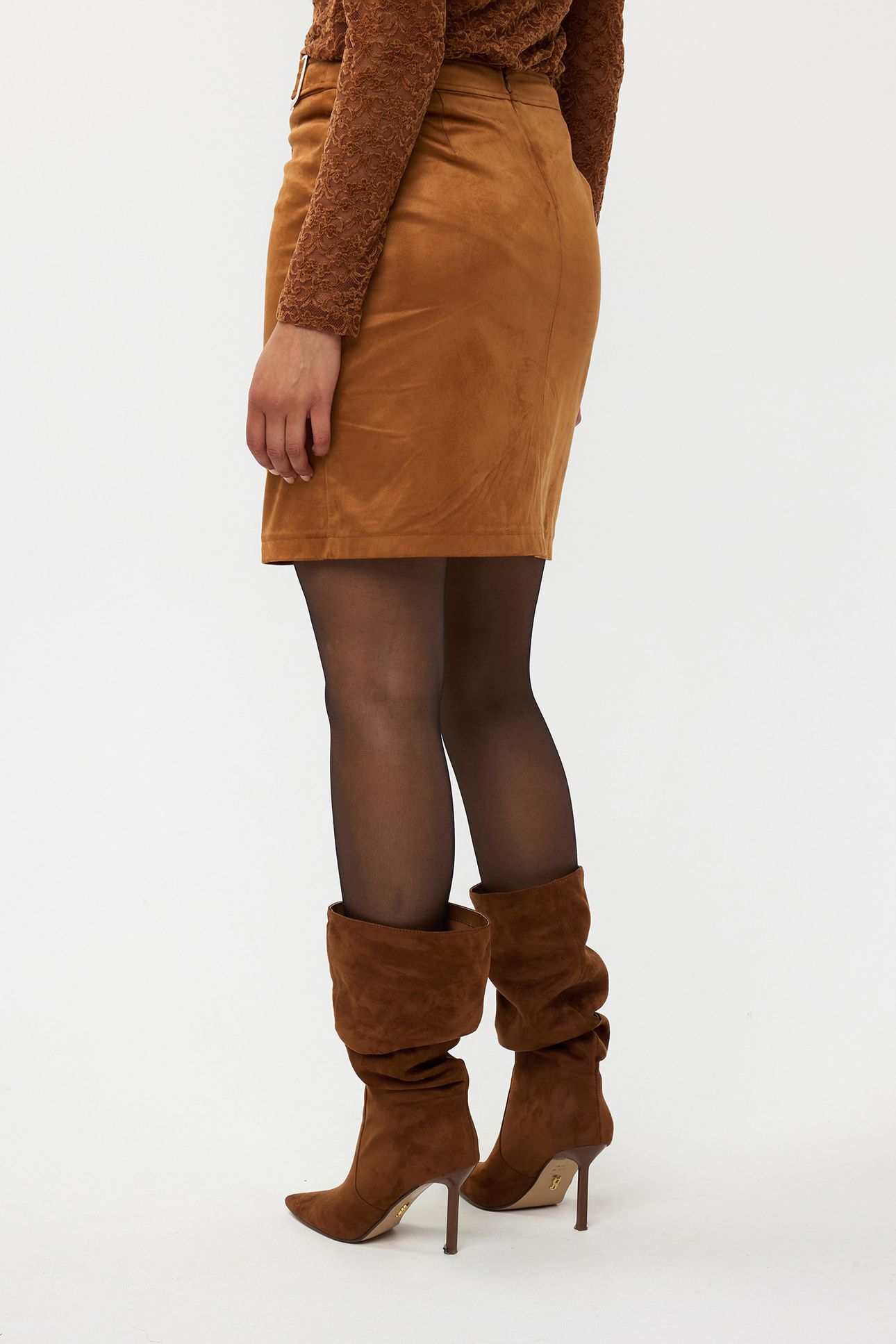 SKIRT OVERLAP SUEDINE CAMEL 5