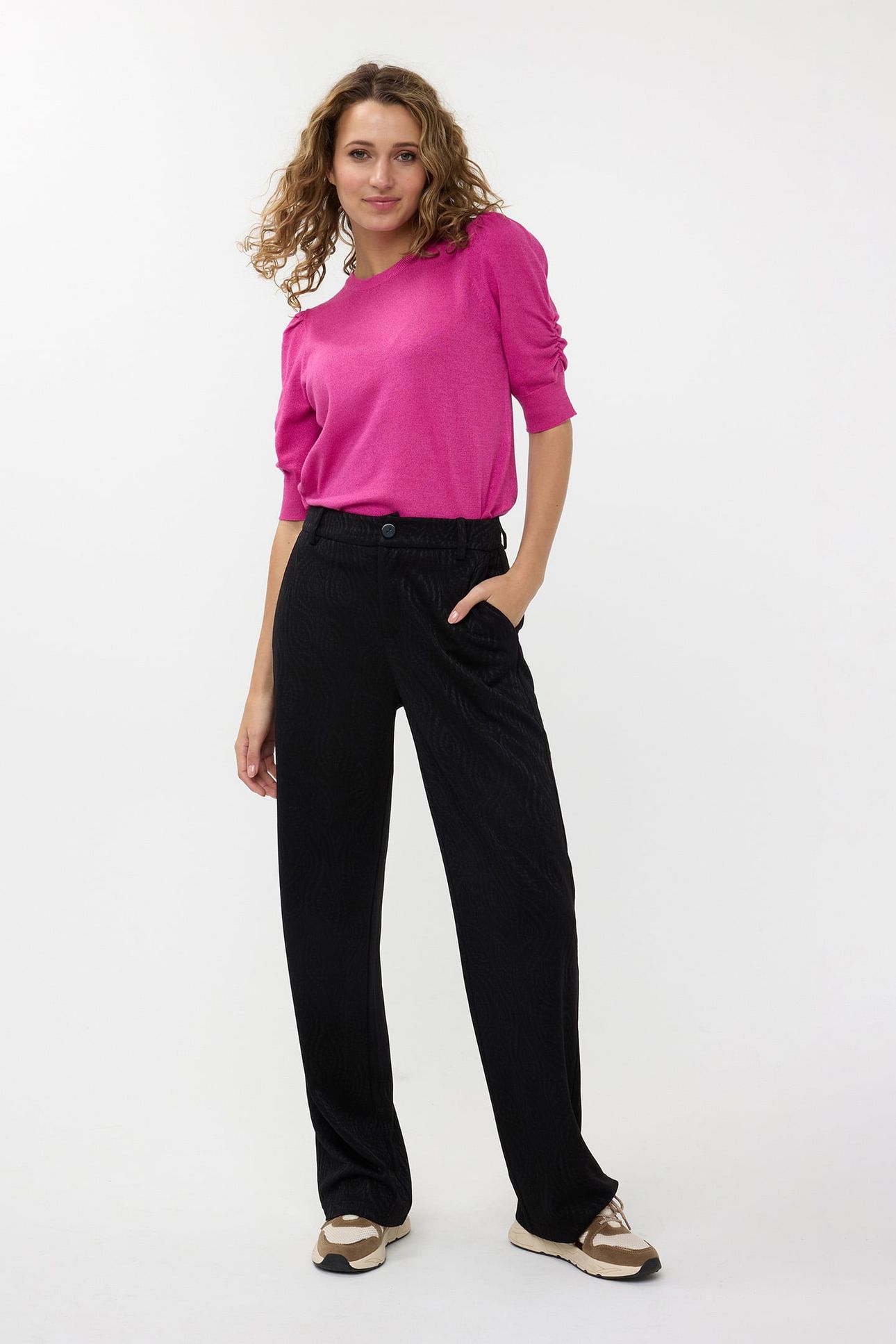 TROUSERS JACQUARD STRETCH BLACK 2