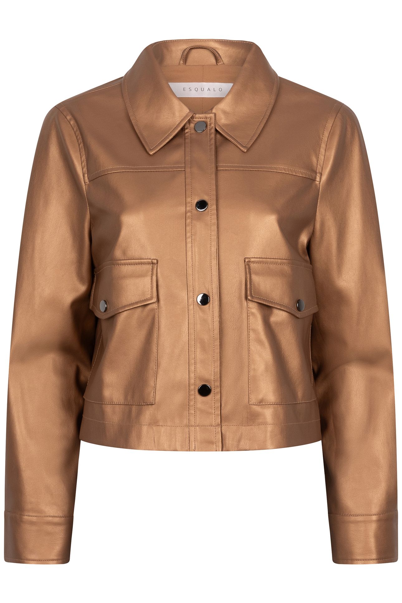 JACKET SHORT VEGAN LEATHER BRANDY 6