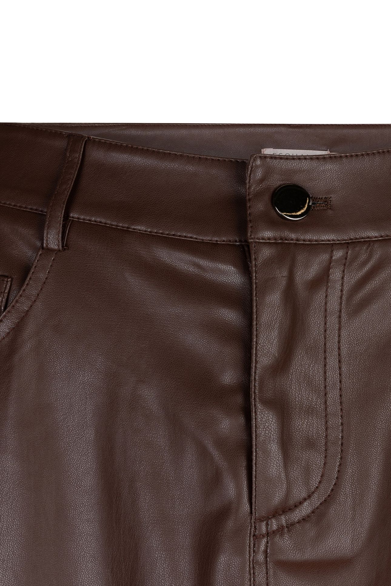 SKIRT LONG SPLIT VEGAN LEATHER CHOCOLATE 8