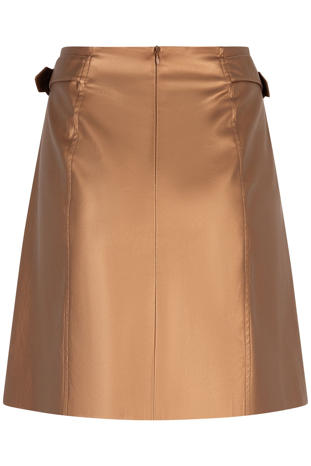 SKIRT SHORT VEGAN LEATHER BRANDY 5
