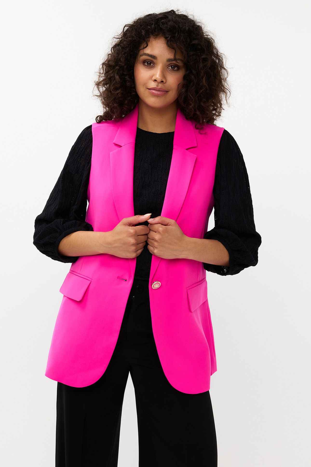 GILET LONG CITY NEON CERISE 1