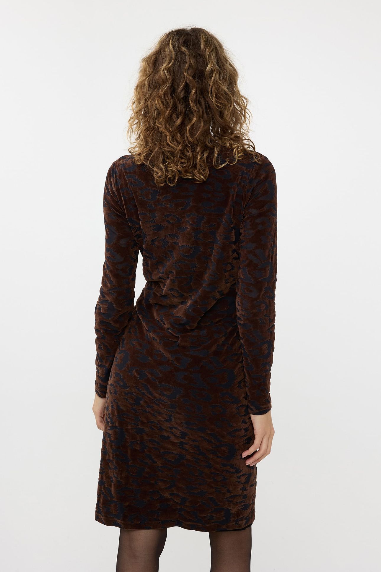 DRESS VELVET LEOPARD CHOCOLATE 3