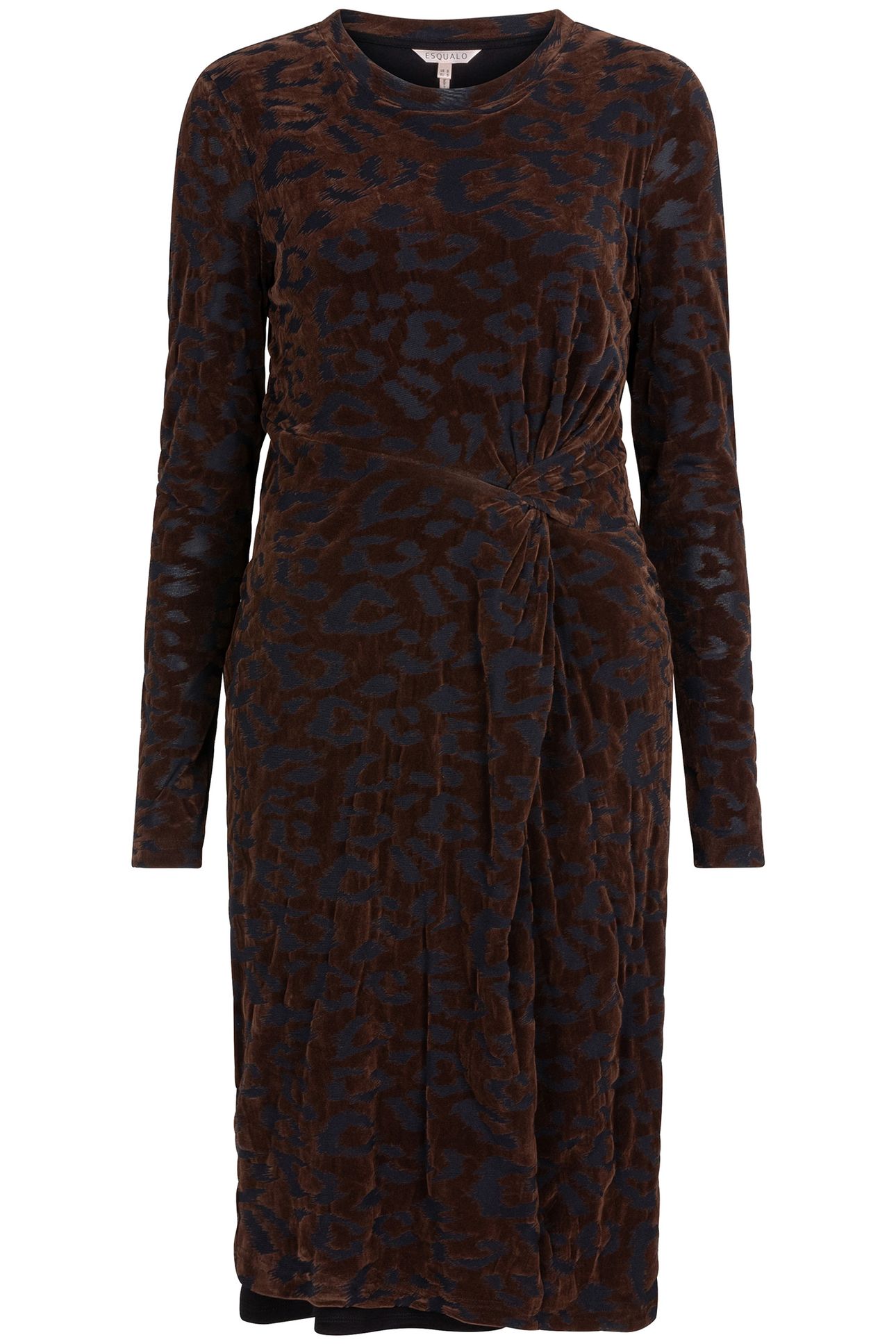 DRESS VELVET LEOPARD CHOCOLATE 4