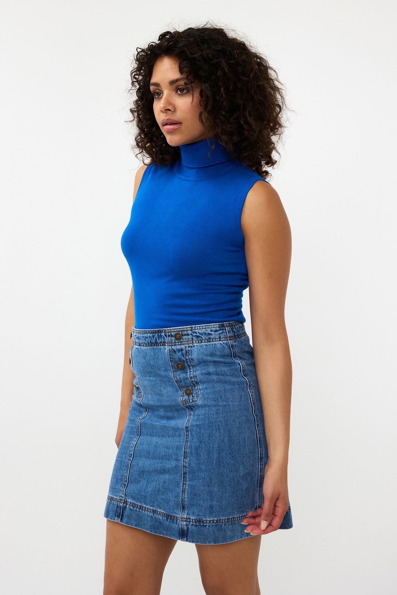 SKIRT DENIM BUTTONS JEANS BLUE 3