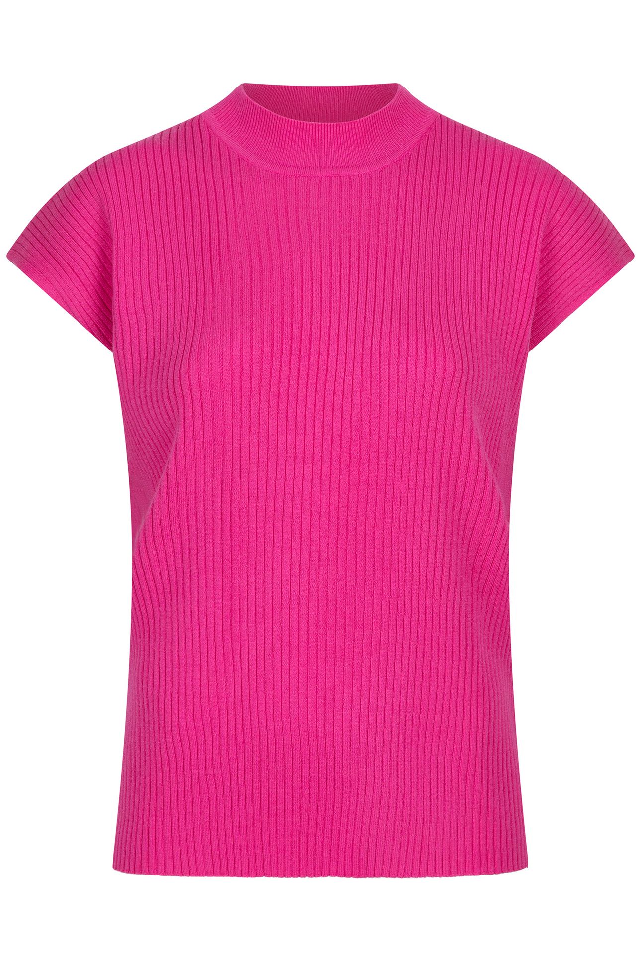 SWEATER COL SLV/LSS RIB NEON CERISE 4