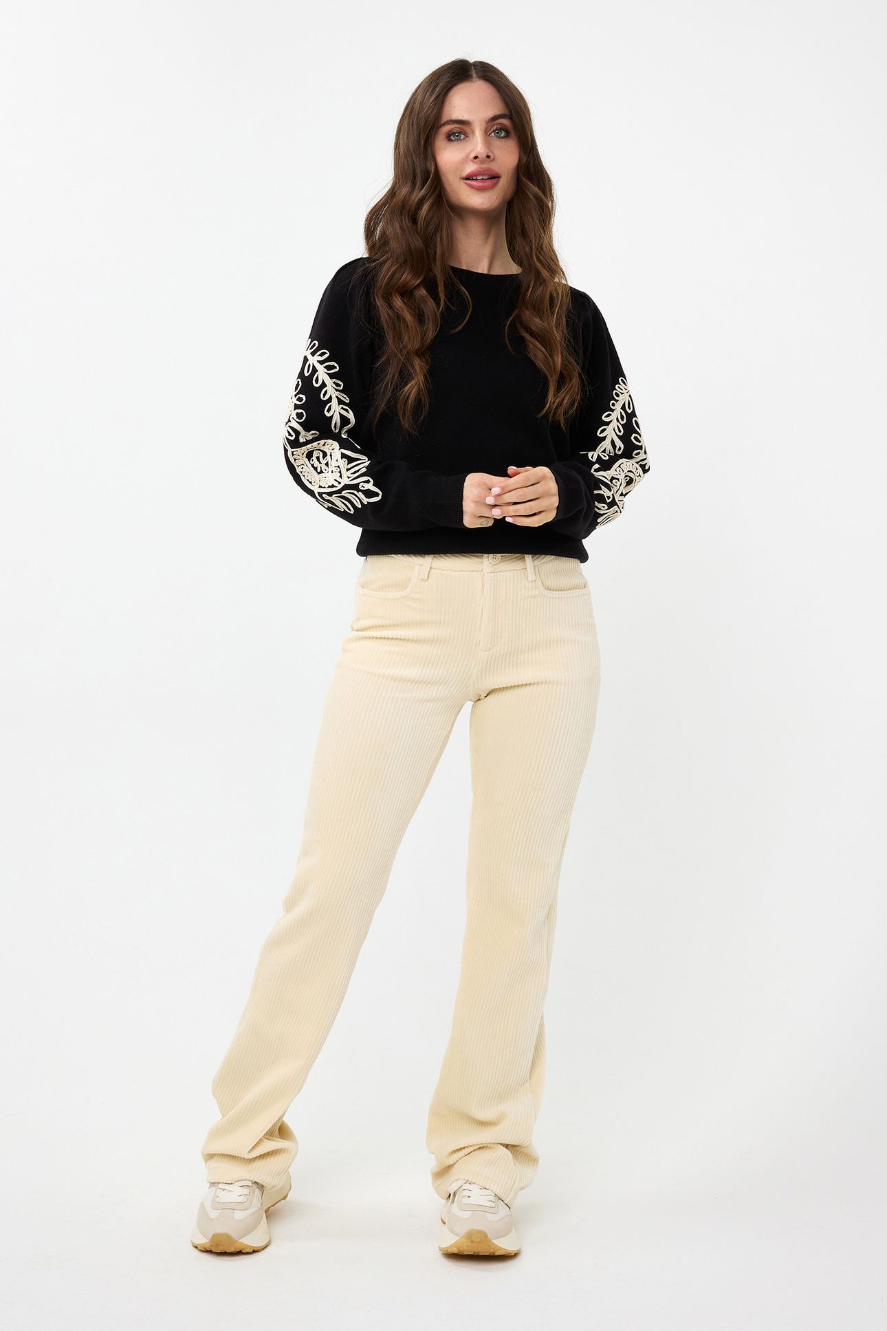 TROUSERS RIB FLAIR OFF WHITE 2