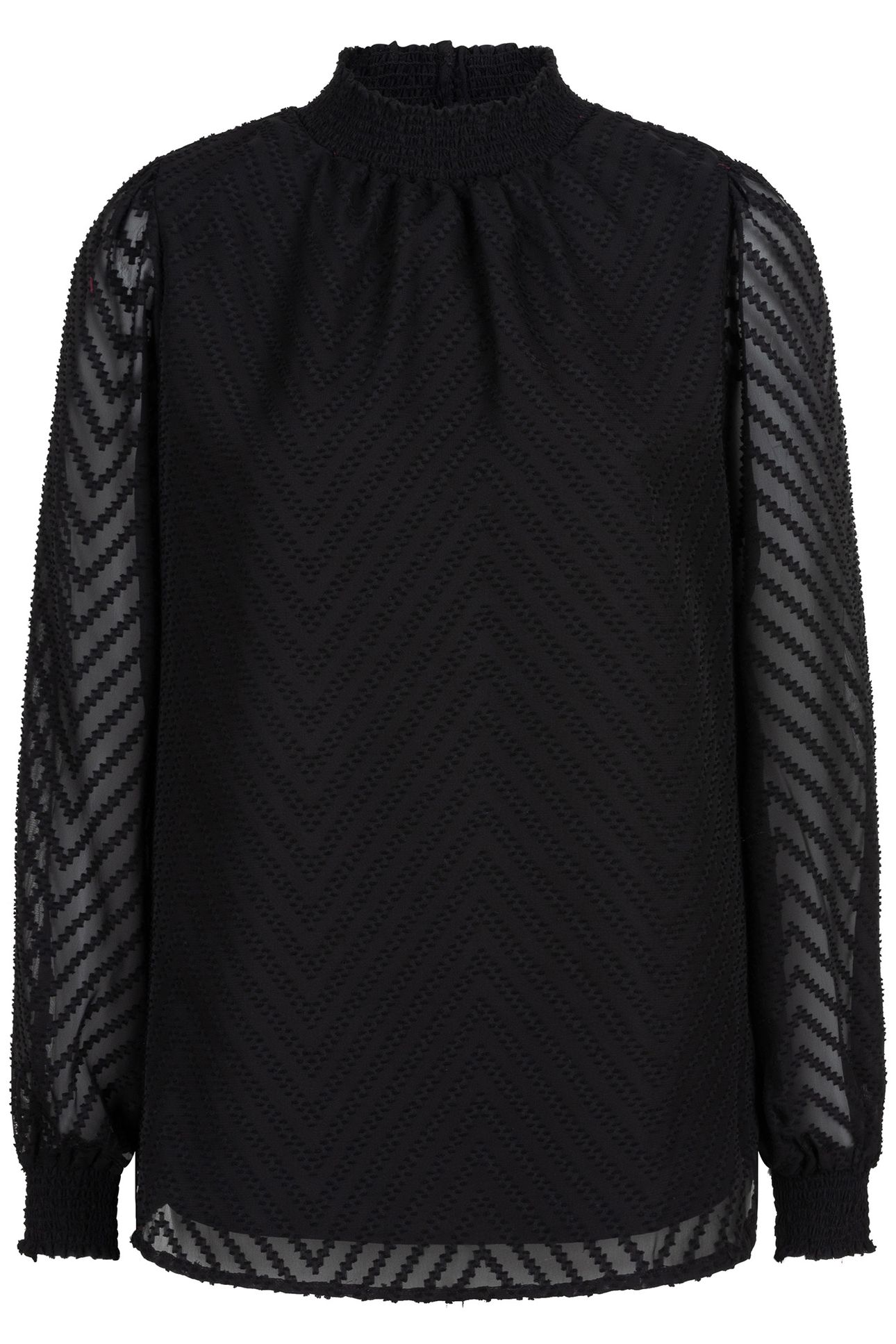 BLOUSE ALLOVER ZIGZAG PLUMETIS BLACK 4