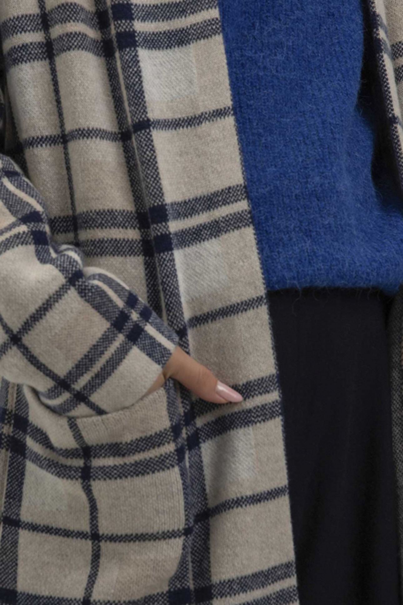 SJOERD CARDIGAN NAVY CHECK 3
