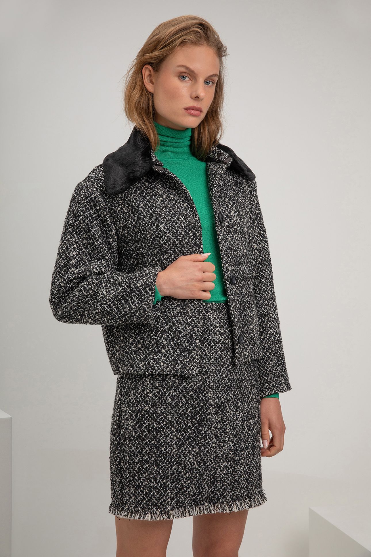 STEPHANIE JACKET STEEL GREY MELANGE 3