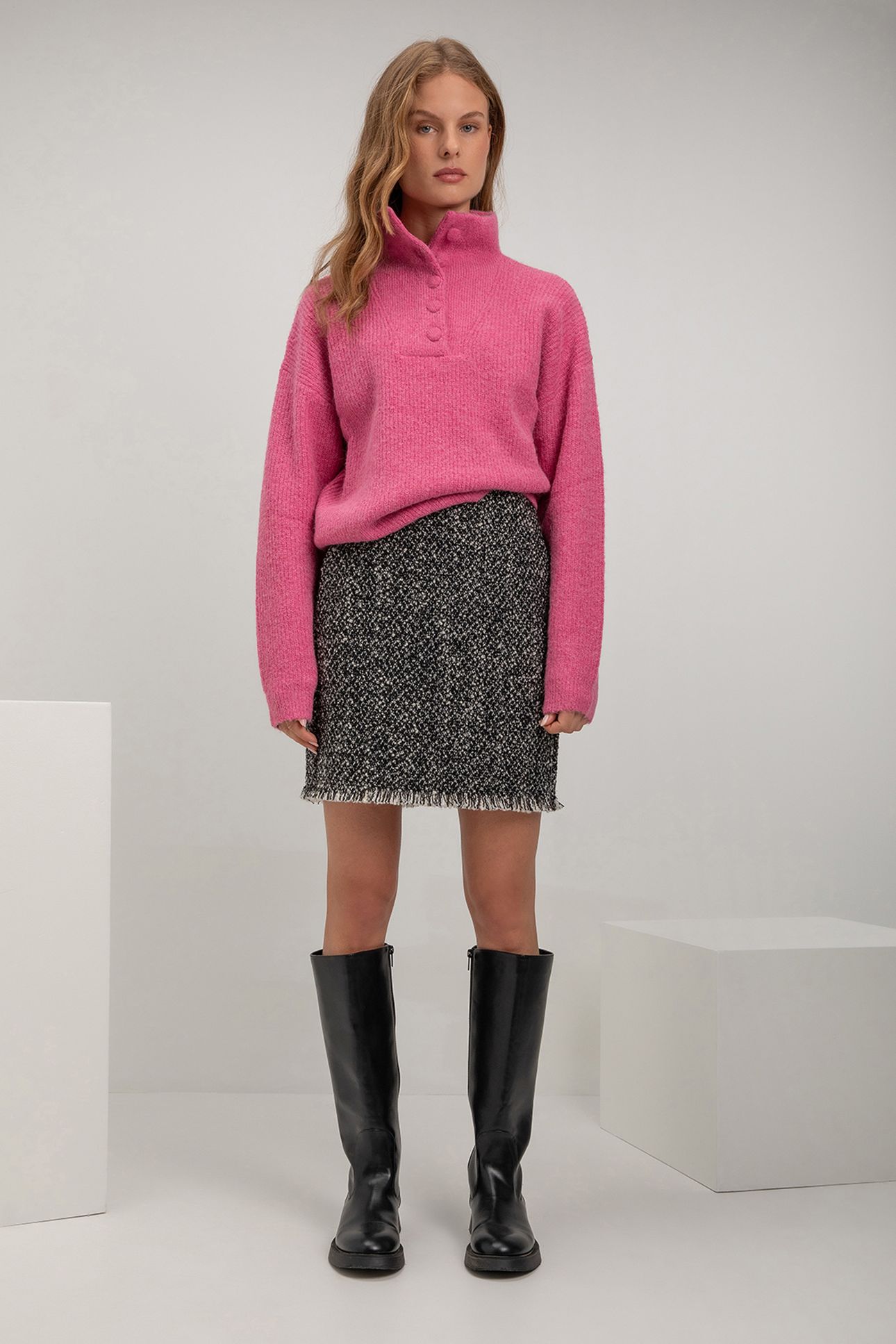 SAMUAL SKIRT STEEL GREY MELANGE 2