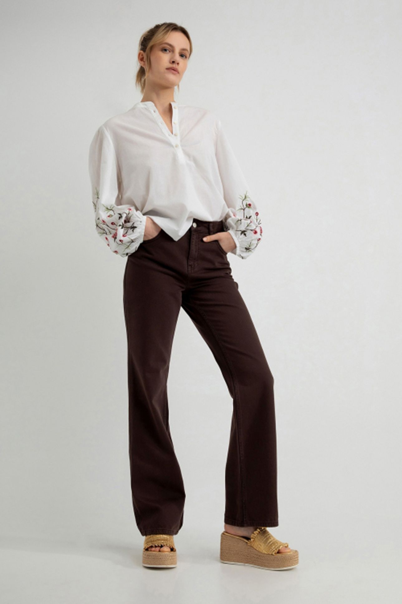 SERGE PANTS DARK BROWN 2