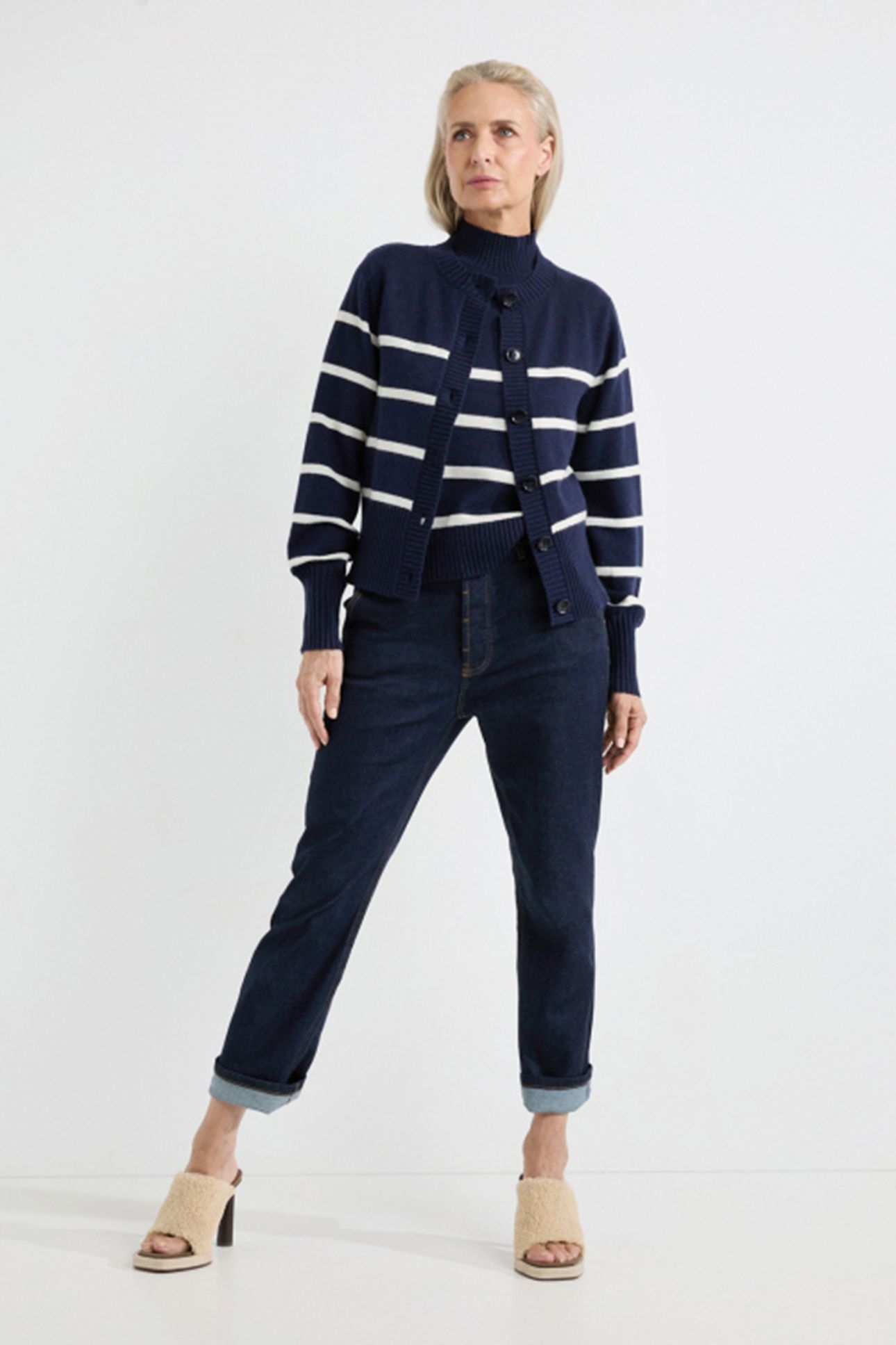 ANJA CARDIGAN NAVY STRIPE 2