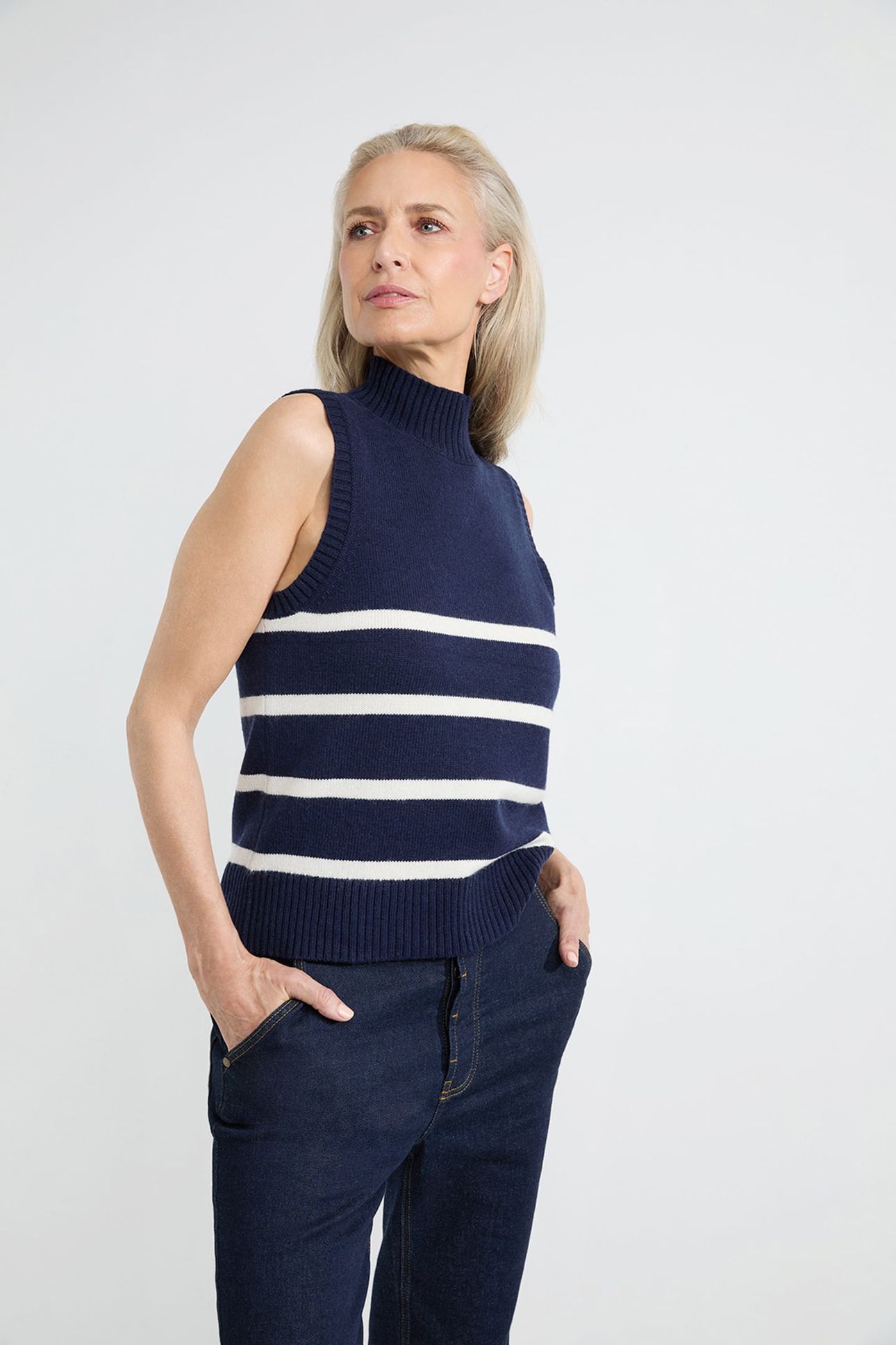 ARIANNE SINGLET NAVY STRIPE 1