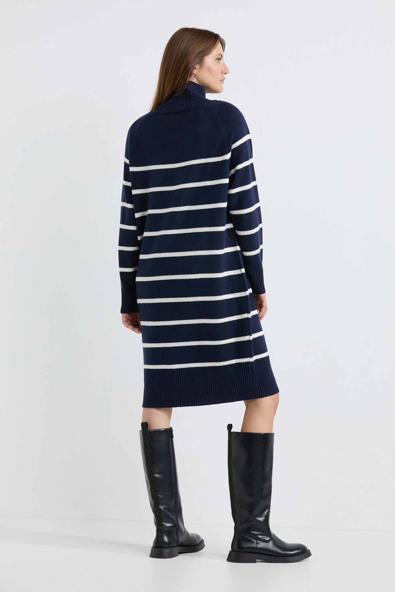 ANIKA DRESS NAVY STRIPE 3