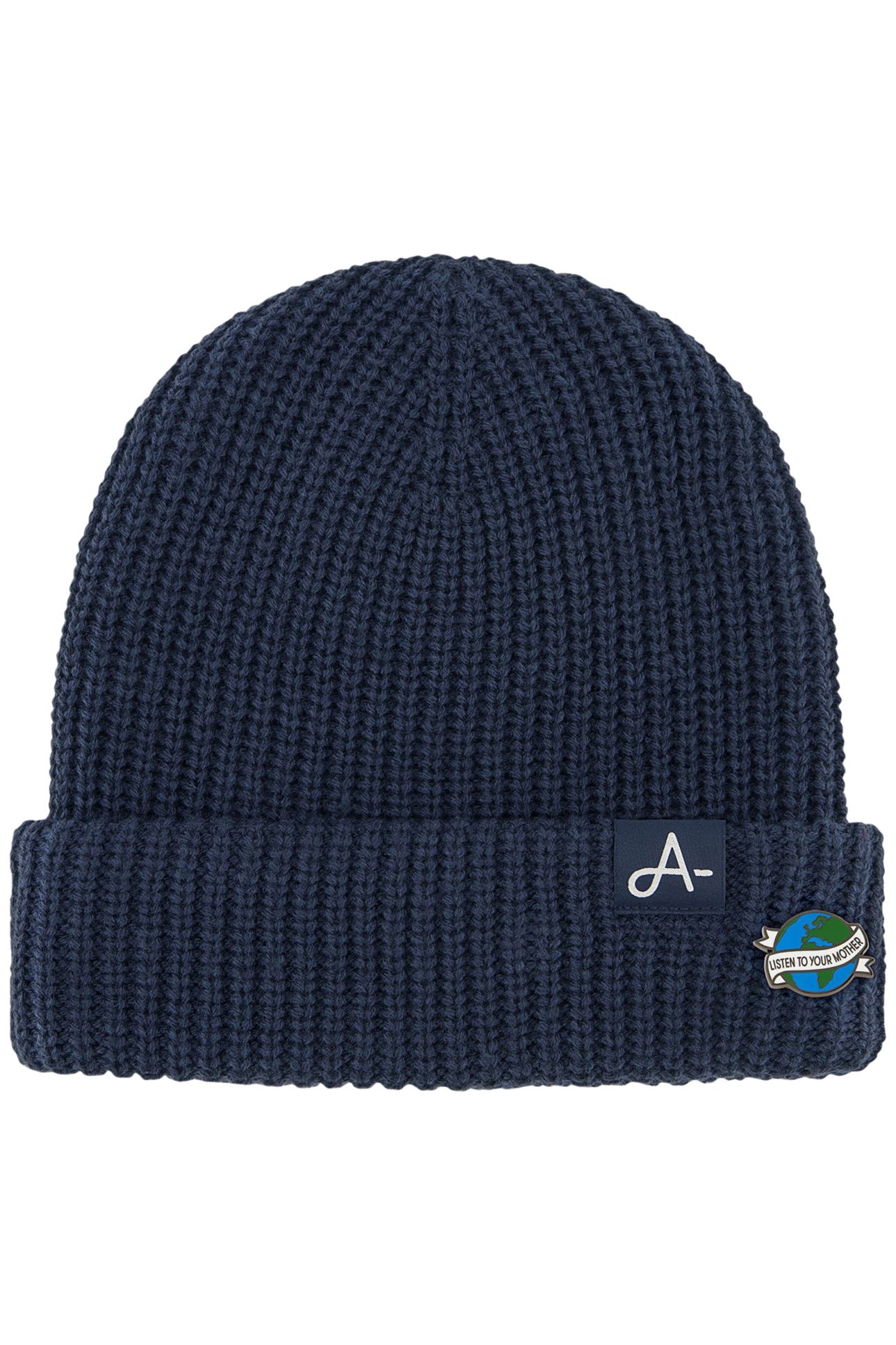 UNISEX BEANIE NAVY MOTHER EARTH BLACK IRIS 1
