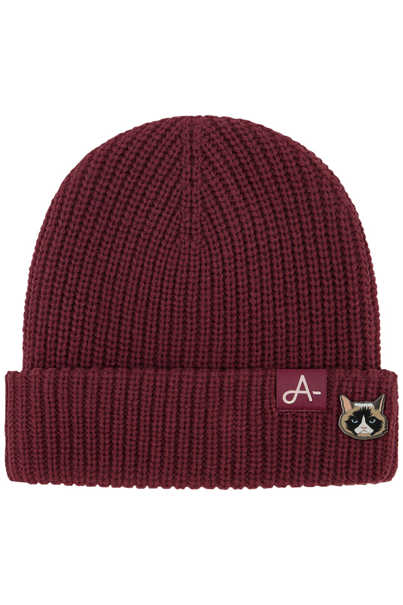 UNISEX BEANIE STONE RED CATFACE RUSSET BROWN 1
