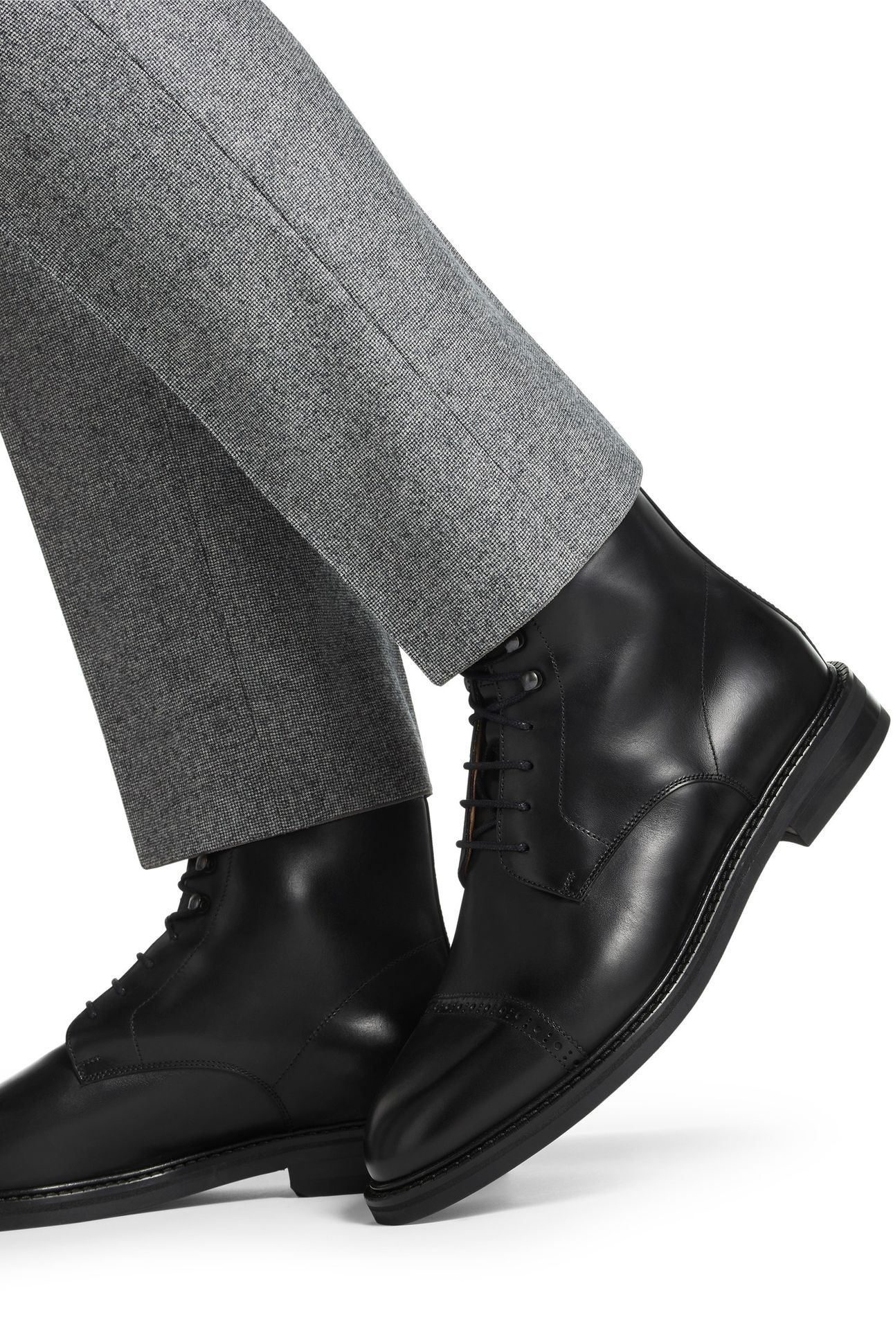 LEATHER-BOOT-BLACK BLACK 5