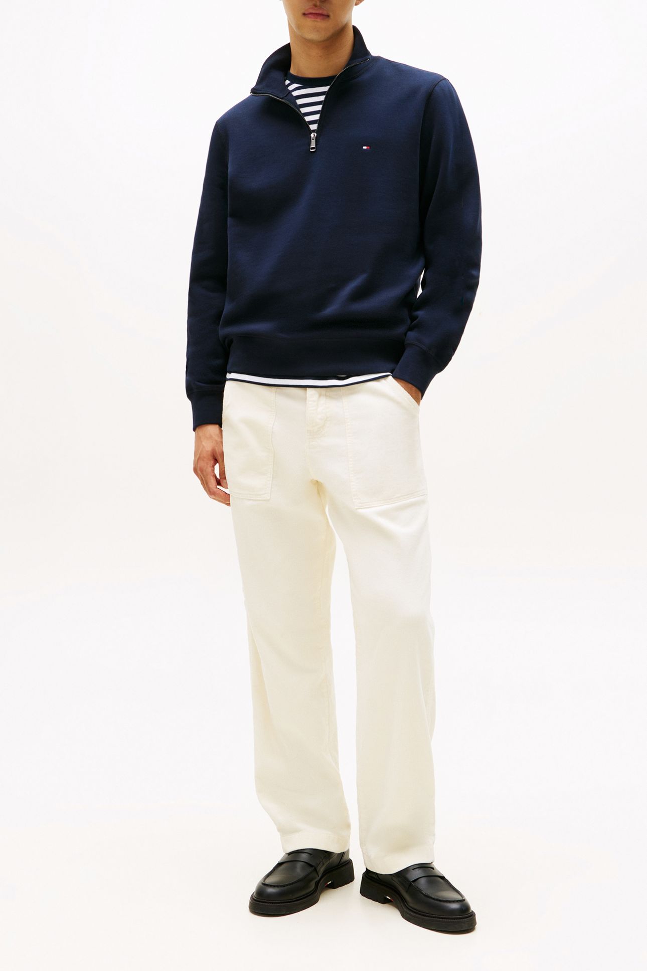 ESSENTIAL FLEECE 1/4 ZIP NAVY BLUE 2