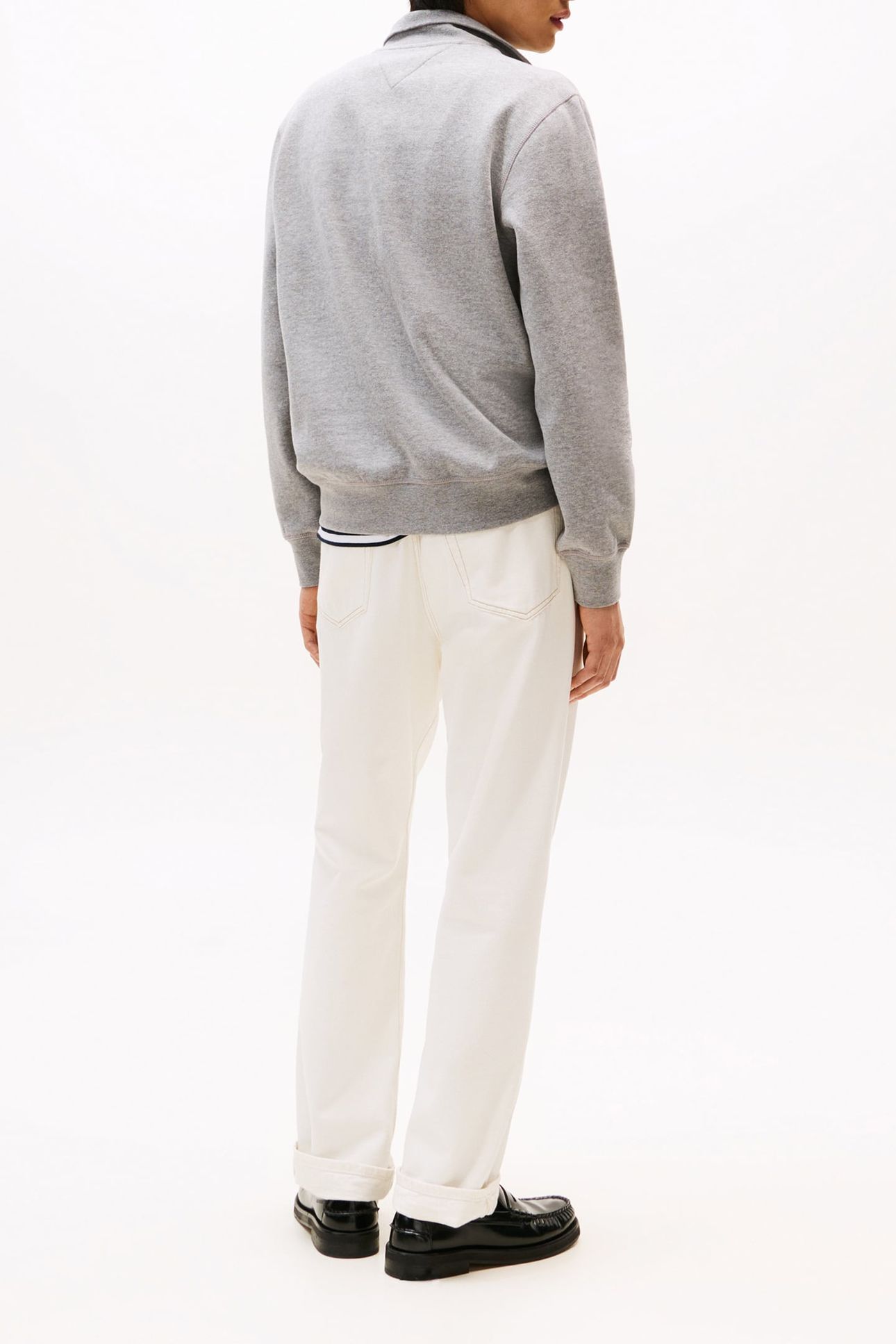 ESSENTIAL FLEECE 1/4 ZIP MEDIUM GREY HEATHER 3