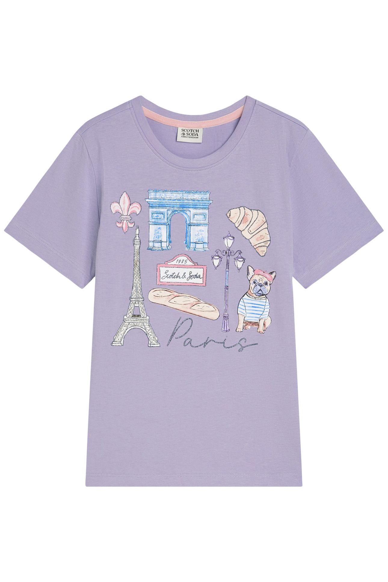 GIRLS PARIS GRAPHIC TEE LILAC 1
