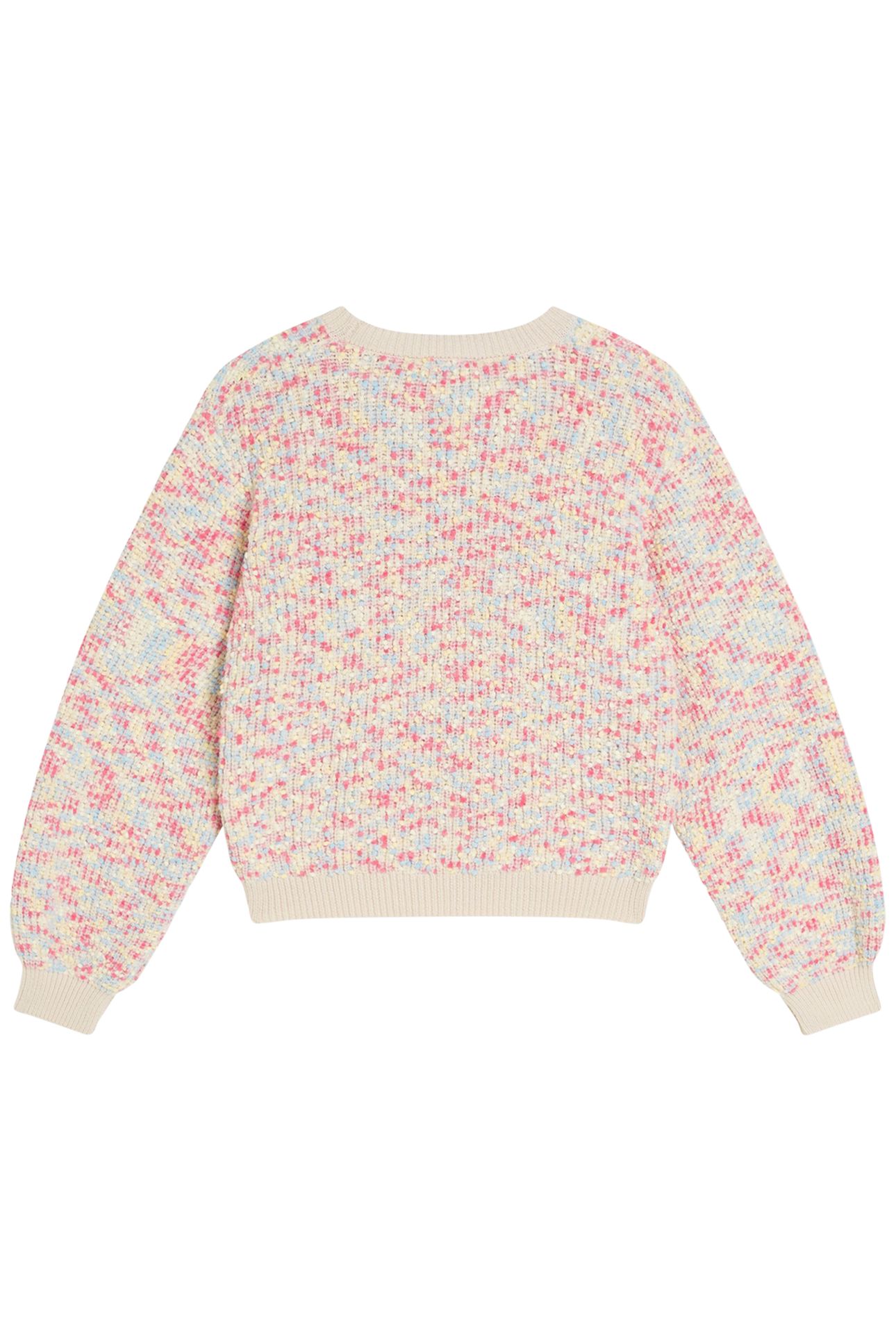 GIRLS POPCORN SWEATER EGGNOG 2