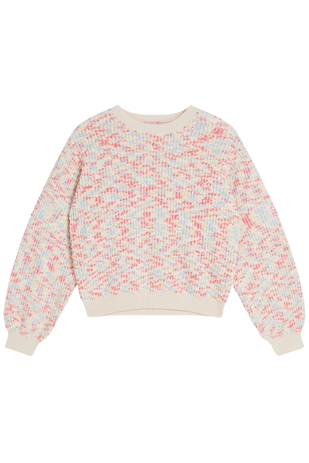 GIRLS POPCORN SWEATER EGGNOG 1