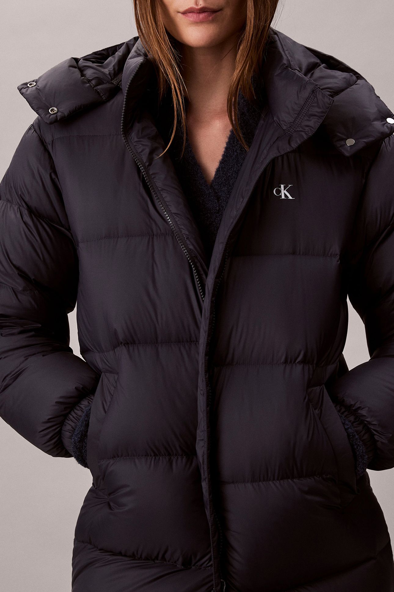 ESSENTIAL MIDWEIGHT HOODED PUFFER INKWELL 5