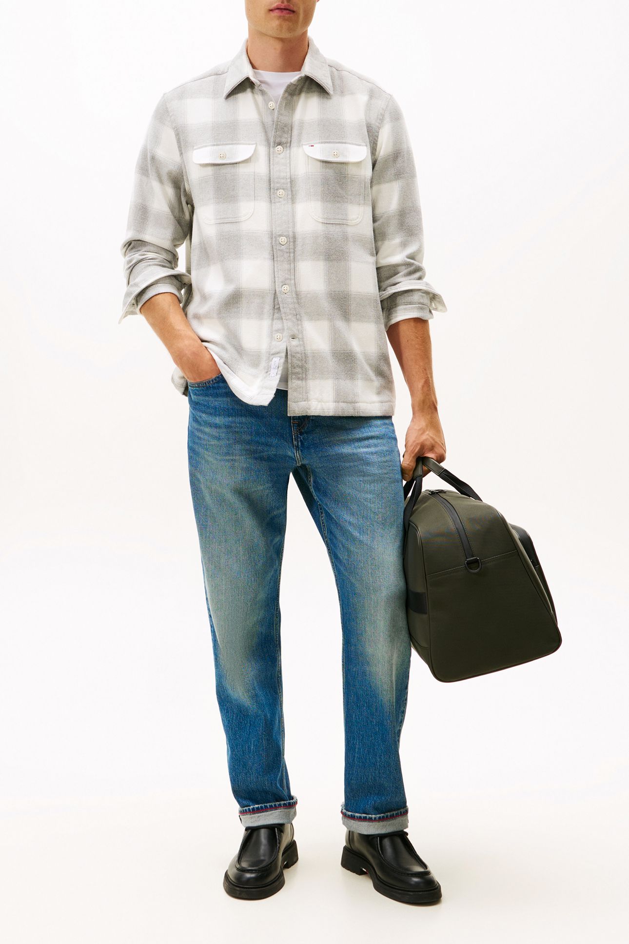 FLANNEL CHECK SHIRT LIGHT GREY HTR / CHECK 2