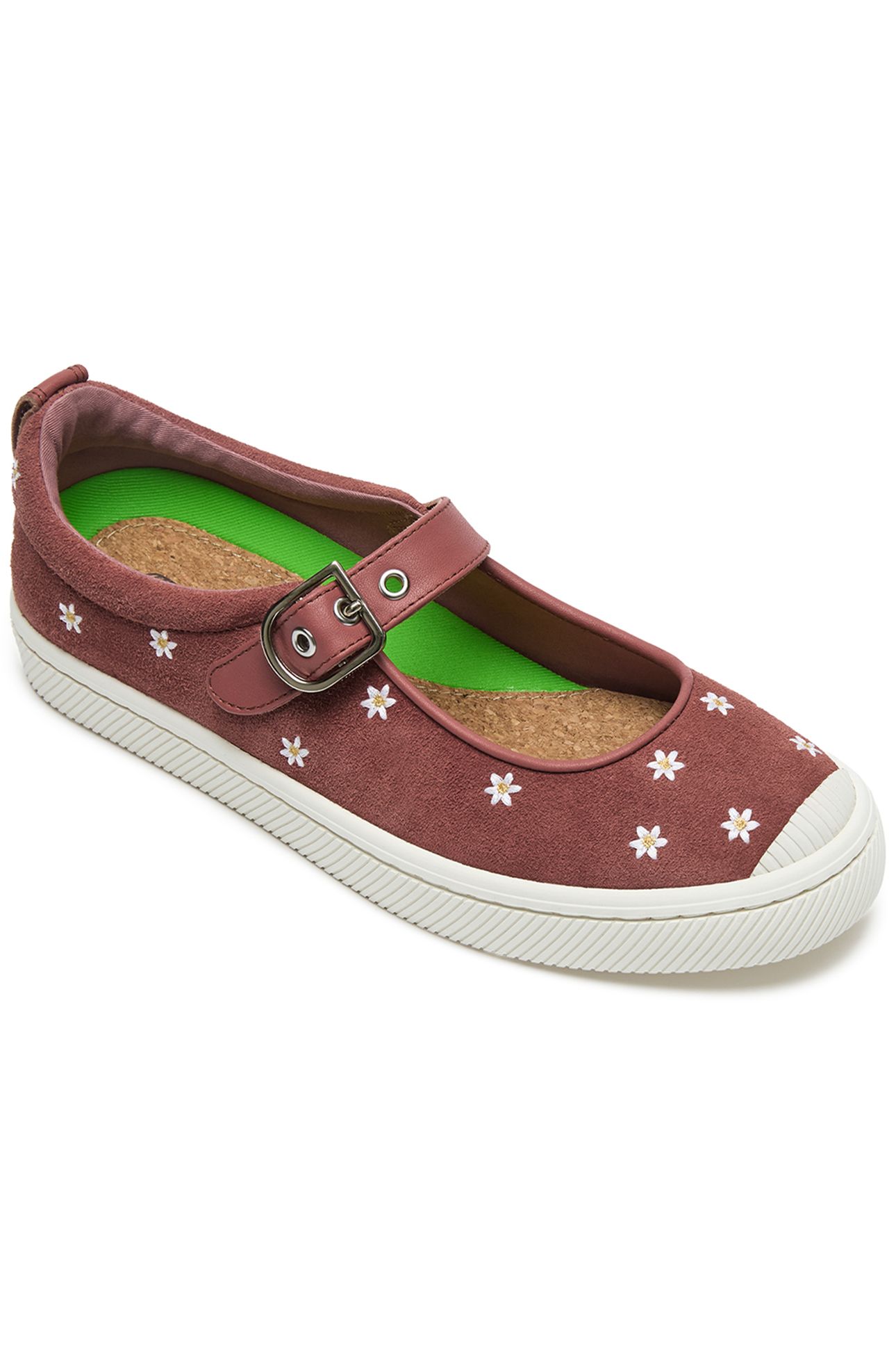 OCA SUEDE MARY JANE WITHERED ROSE EMBROIDERED FLOWERS 2