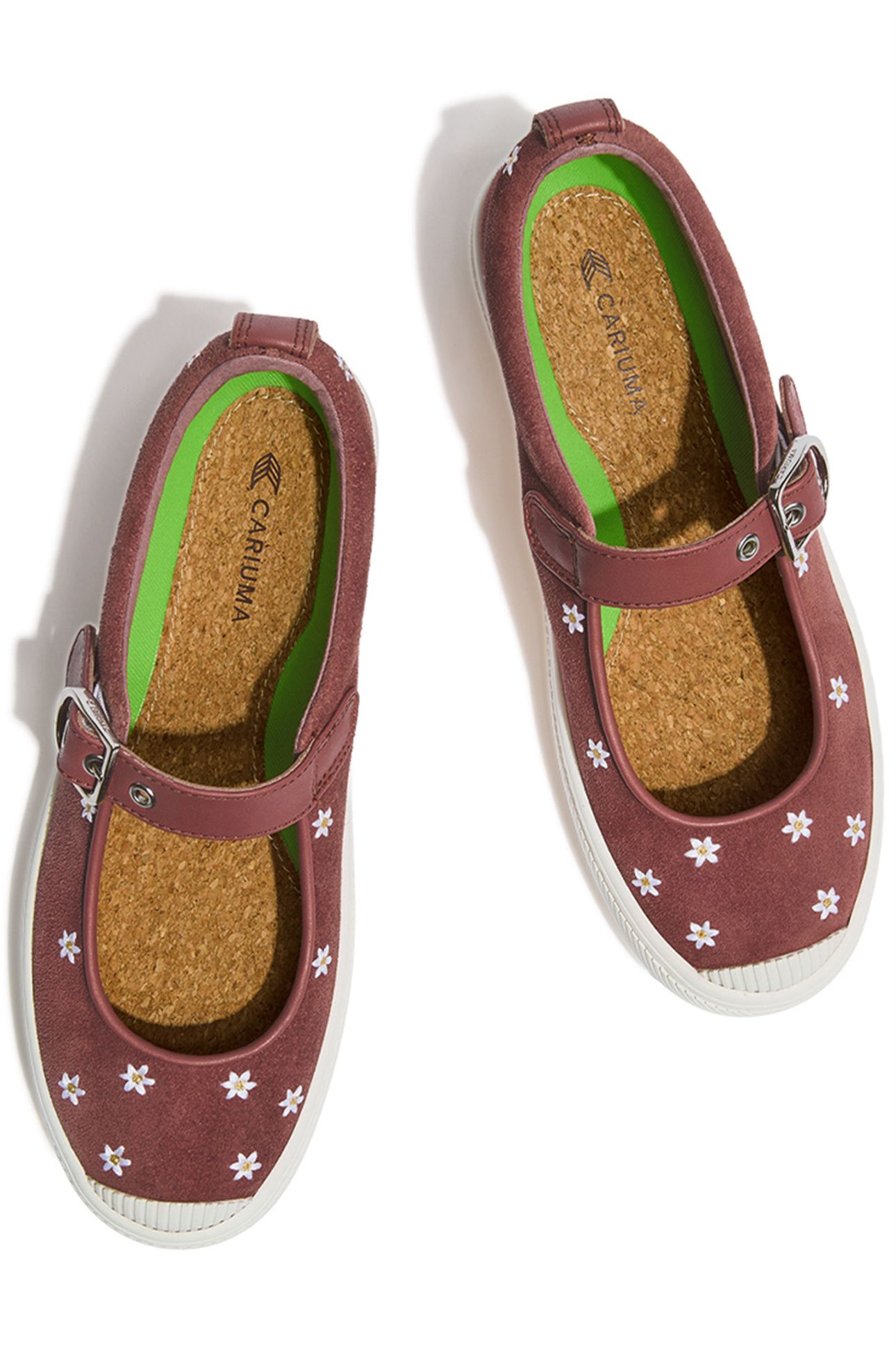 OCA SUEDE MARY JANE WITHERED ROSE EMBROIDERED FLOWERS 4