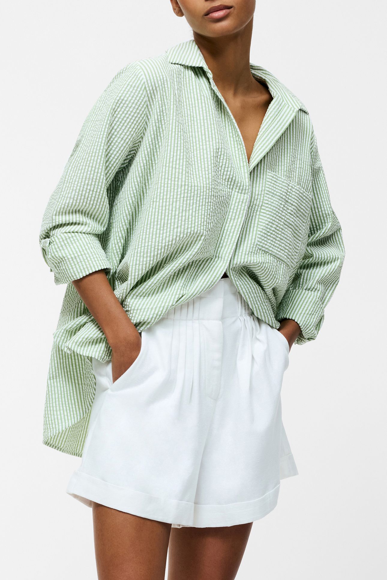 ARIETTE LINEN SHORTS LINEN WHITE 1