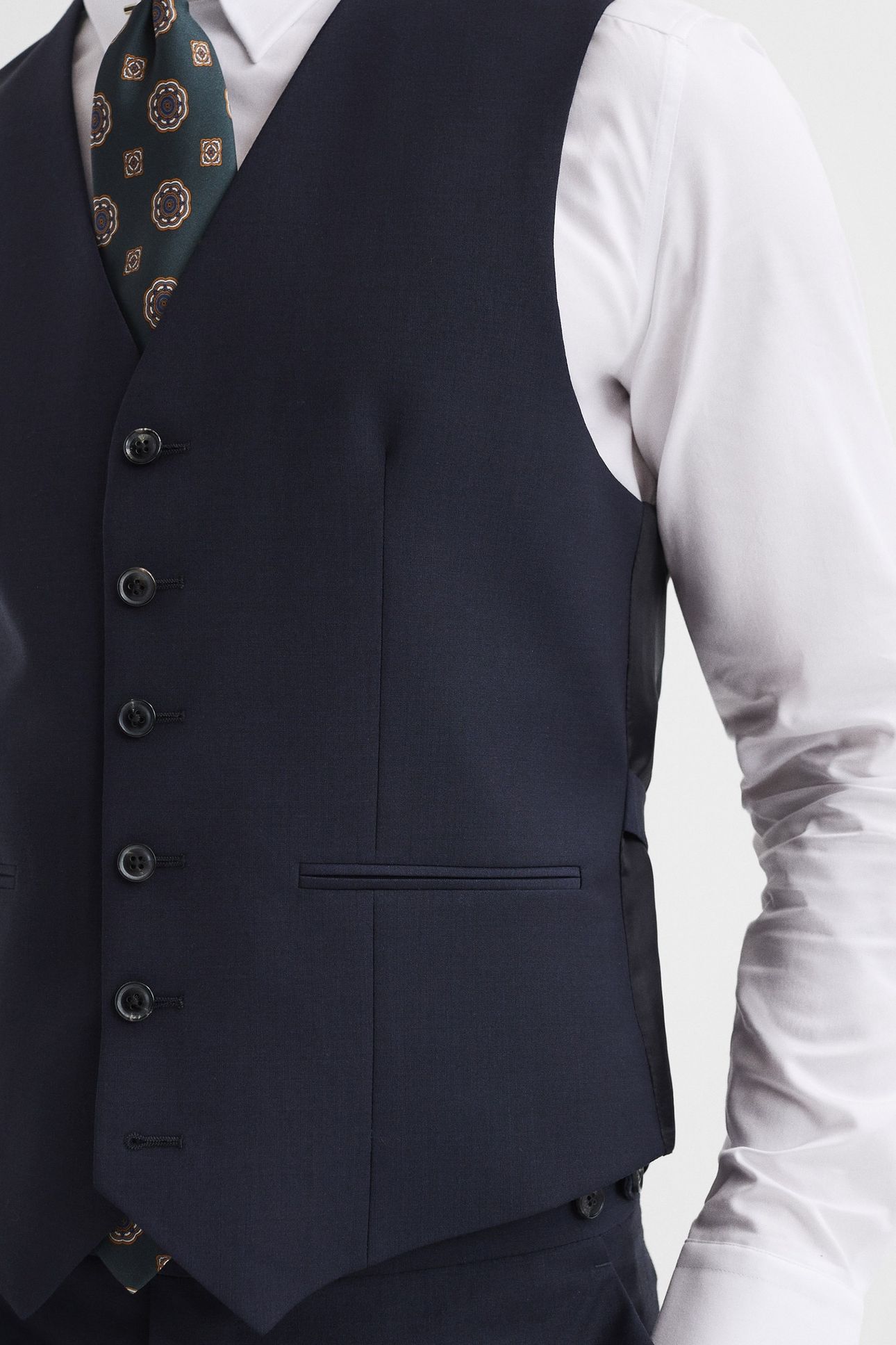 TRAVEL PLAIN WEAVE MODERN WAISTCOAT NAVY 10