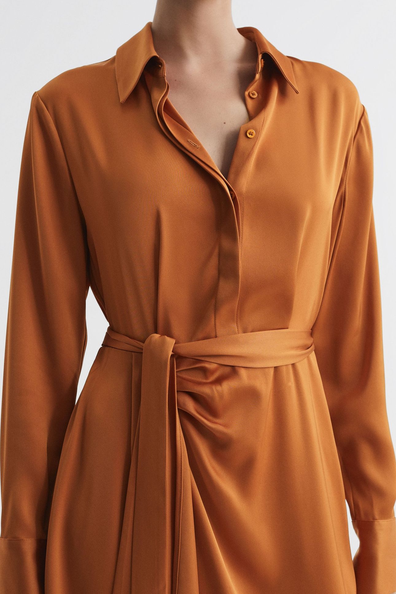 SHIRT MIDI DRESS RUST 5