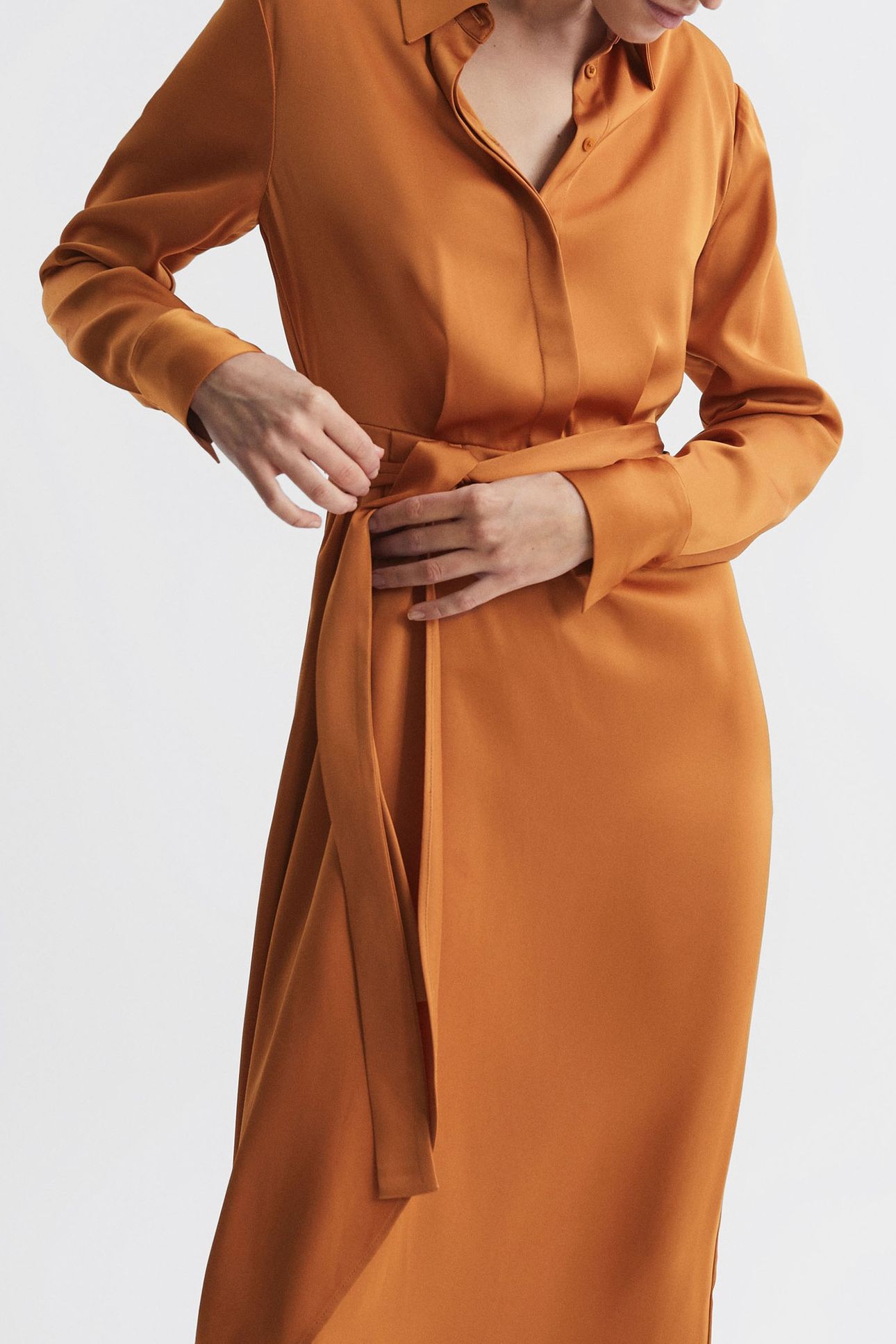 SHIRT MIDI DRESS RUST 6