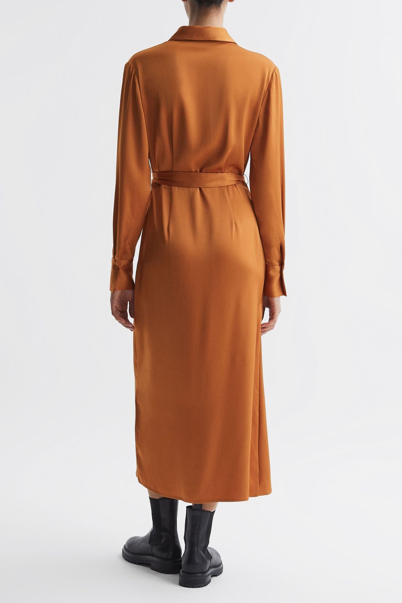 SHIRT MIDI DRESS RUST 3