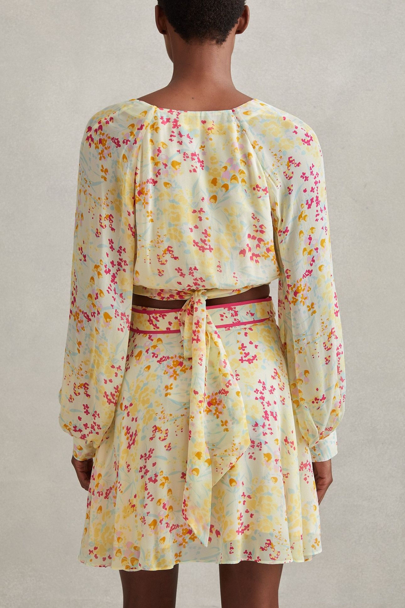 BUTTERCUP PRINTED FLIPPY SKIRT PINK/YELLOW 2