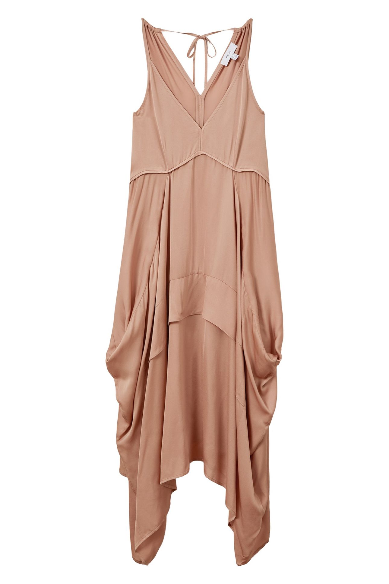 V NECK STRAPPY DRESS NUDE 4