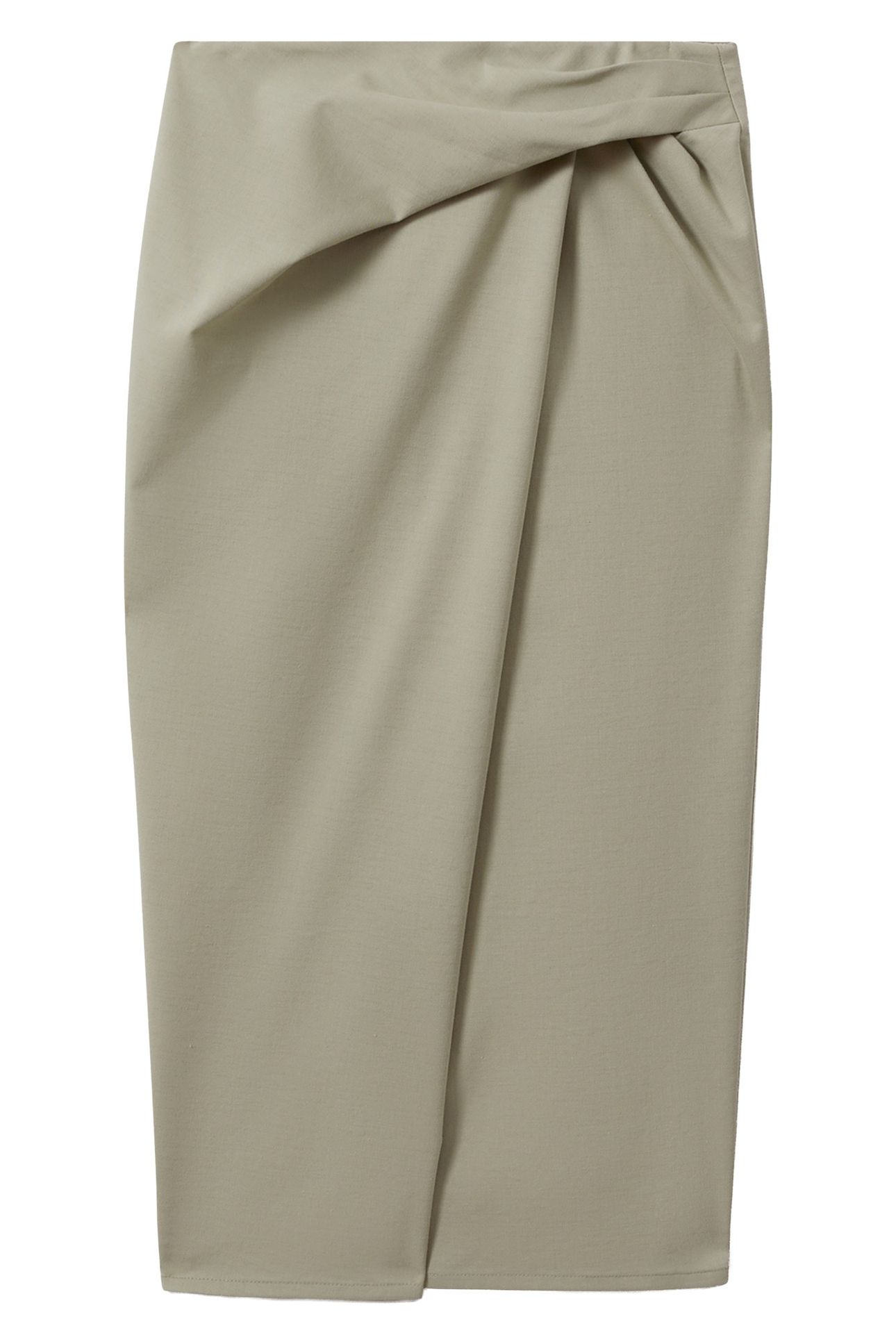 WRAP MIDI SKIRT KHAKI 4