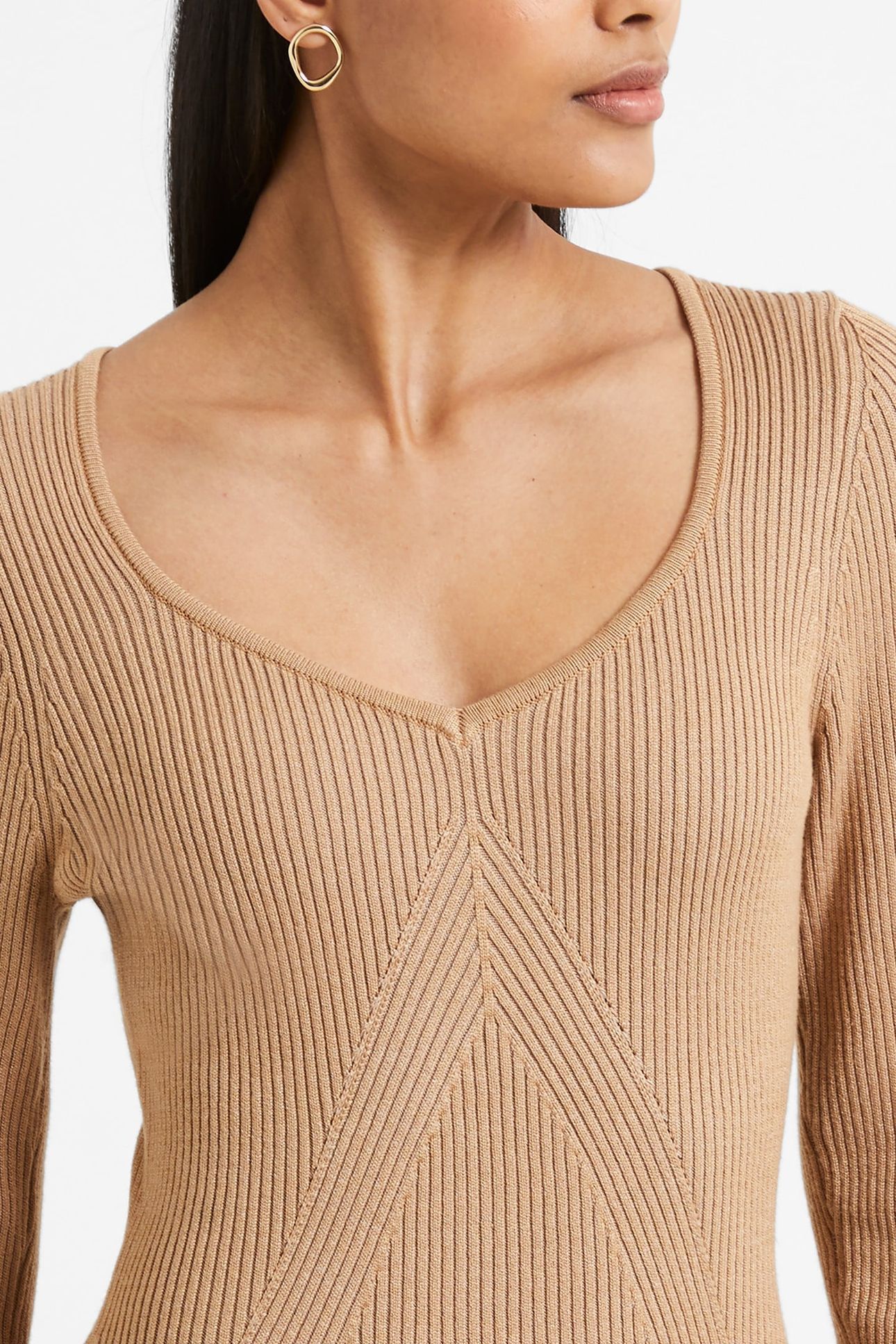 MARI KNIT DRESS LGT TOBACCO BROW MUL 4