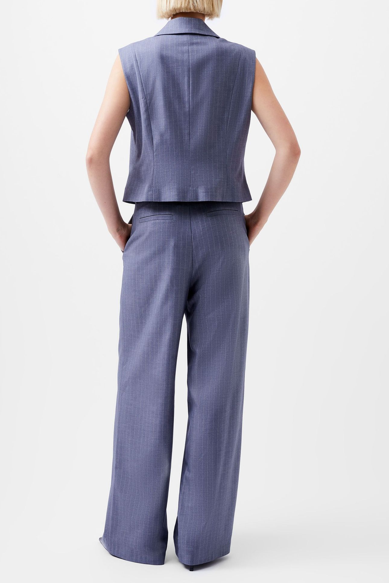 FIORELLA PIN STRIPE WAISTCOAT GREY 6