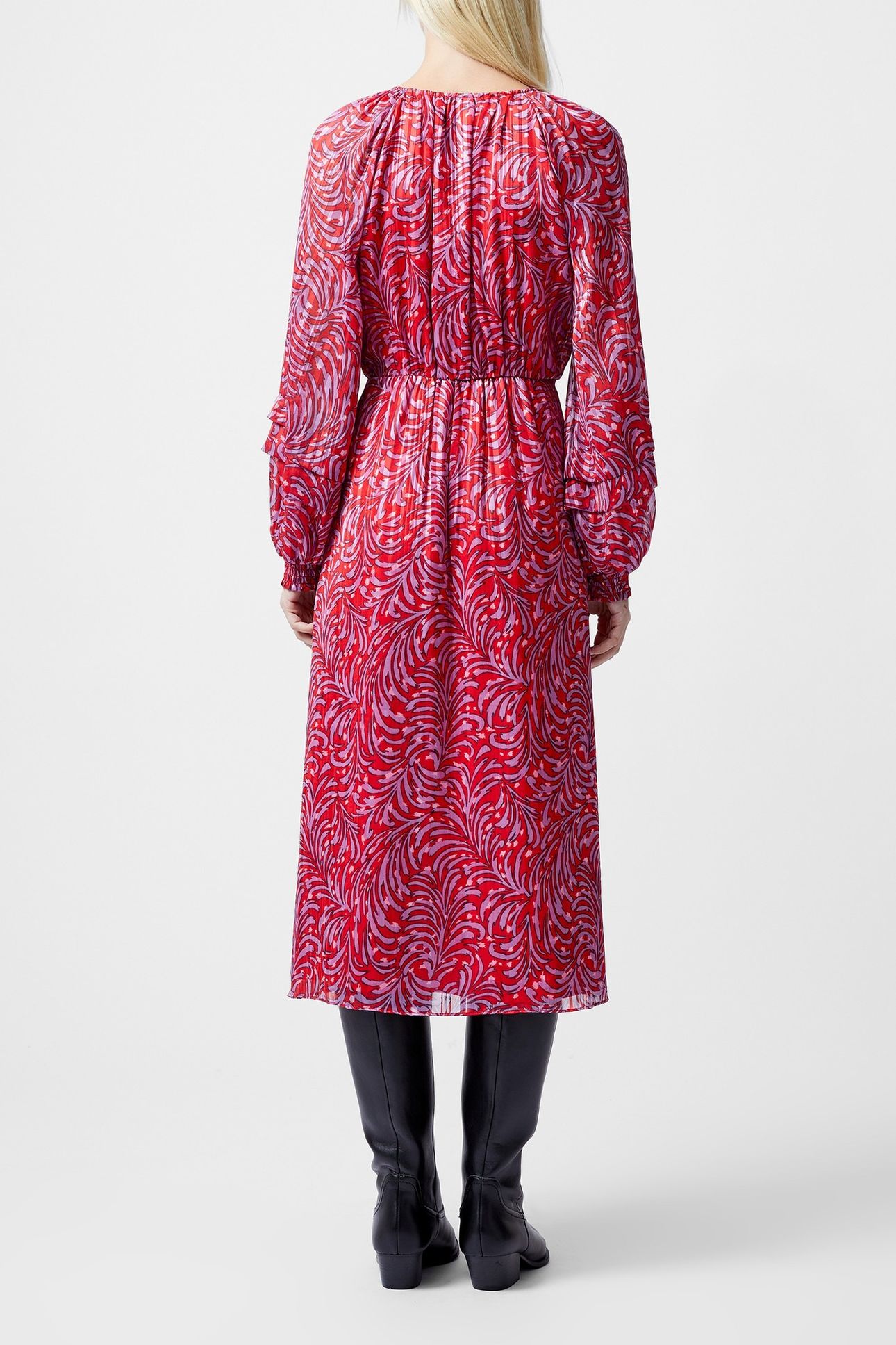 AMY CALISTA MIDI DRESS SCARLET RED MULTI 4