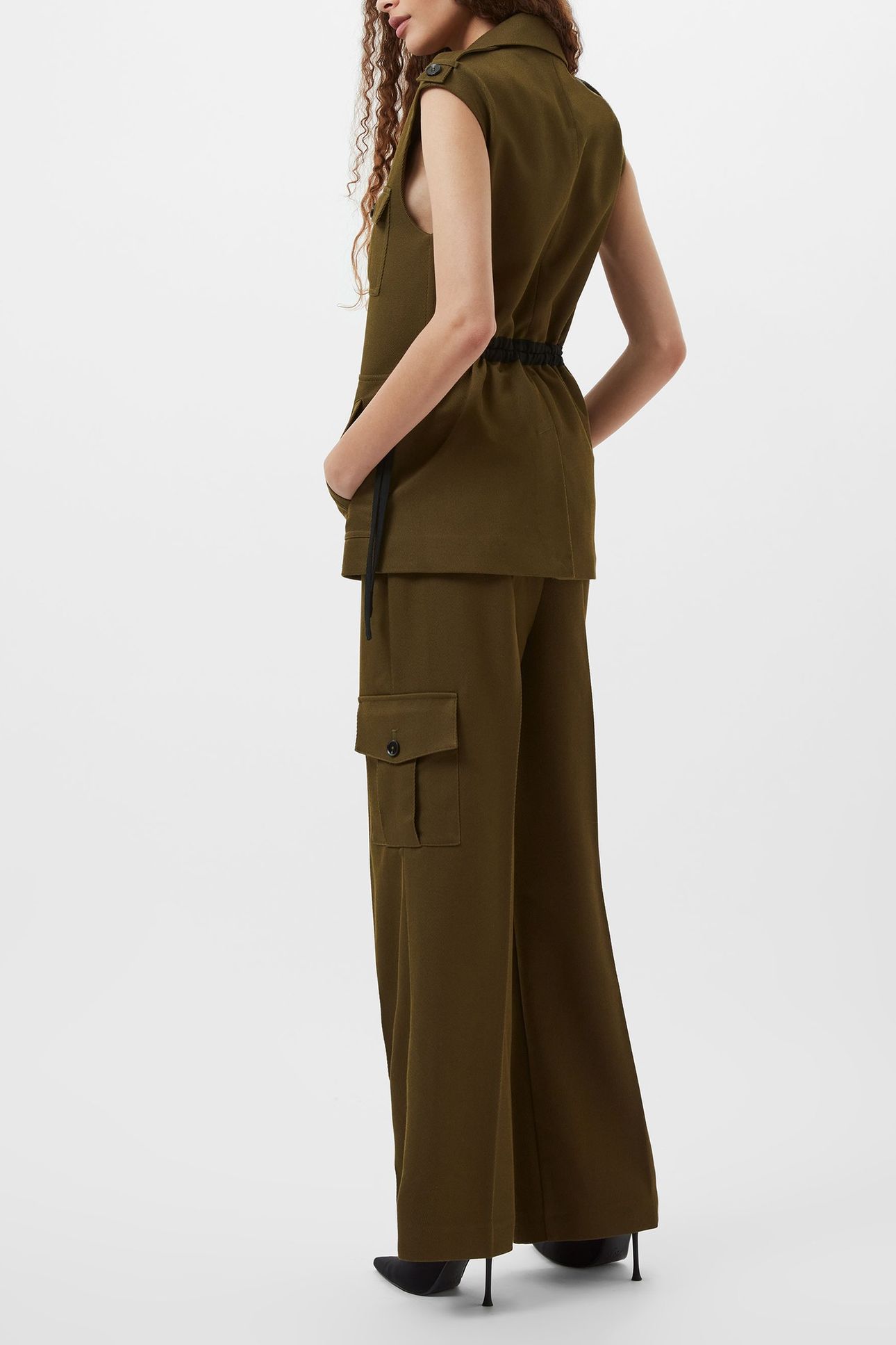 FLORENCE TWILL WAISTCOAT KHAKI 3