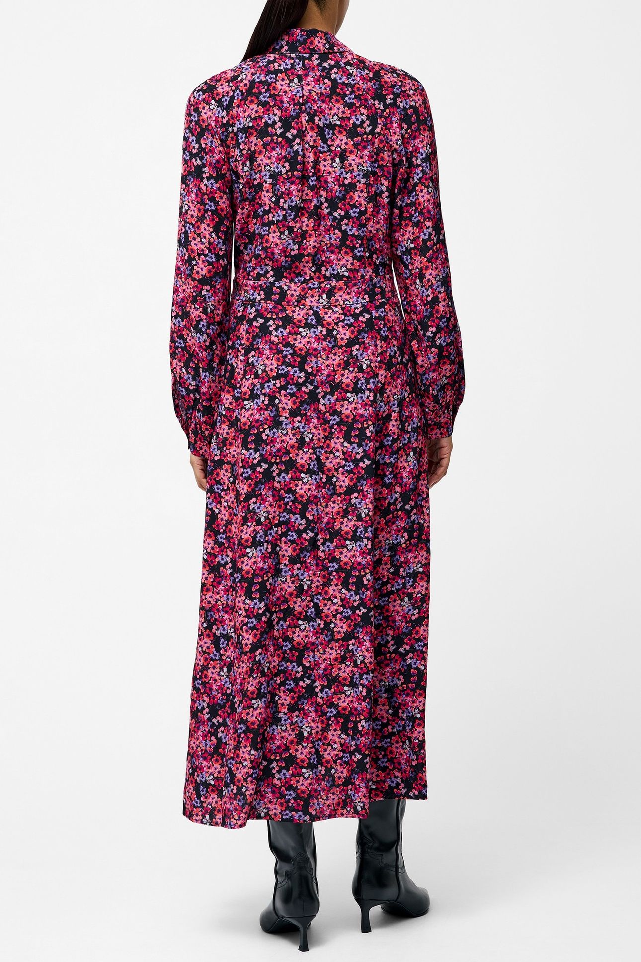 JENNIFER MIDI DRESS BLACK/PINK MULTI 2