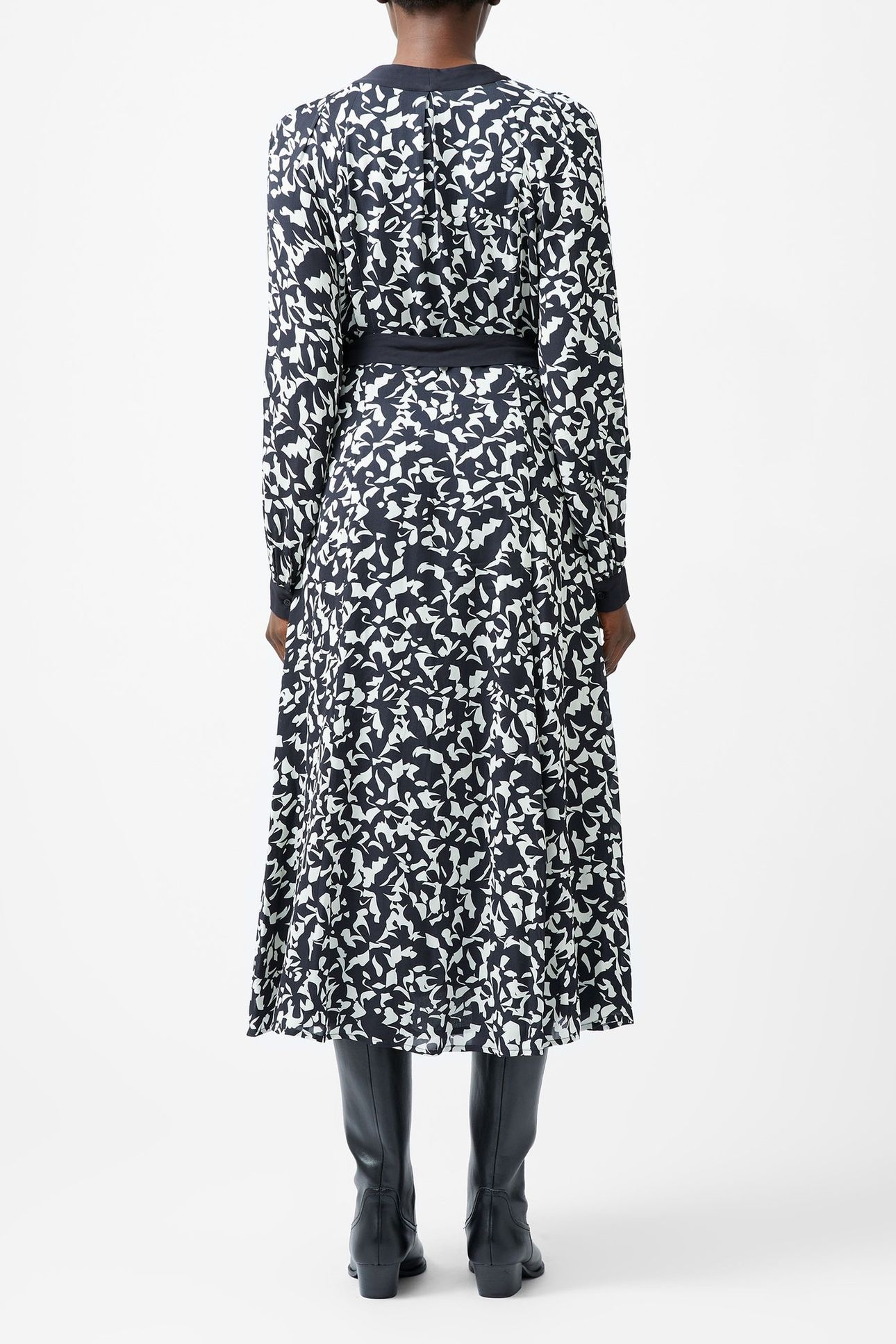 KELLY ALMERE CREPE DRESS NAVY/CREAM 3